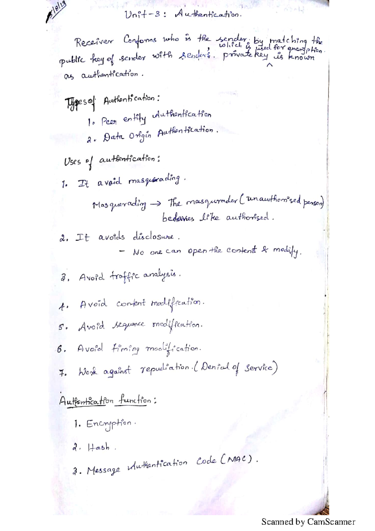 CNS Unit 3-1 - Cryptography and Network Security - Studocu