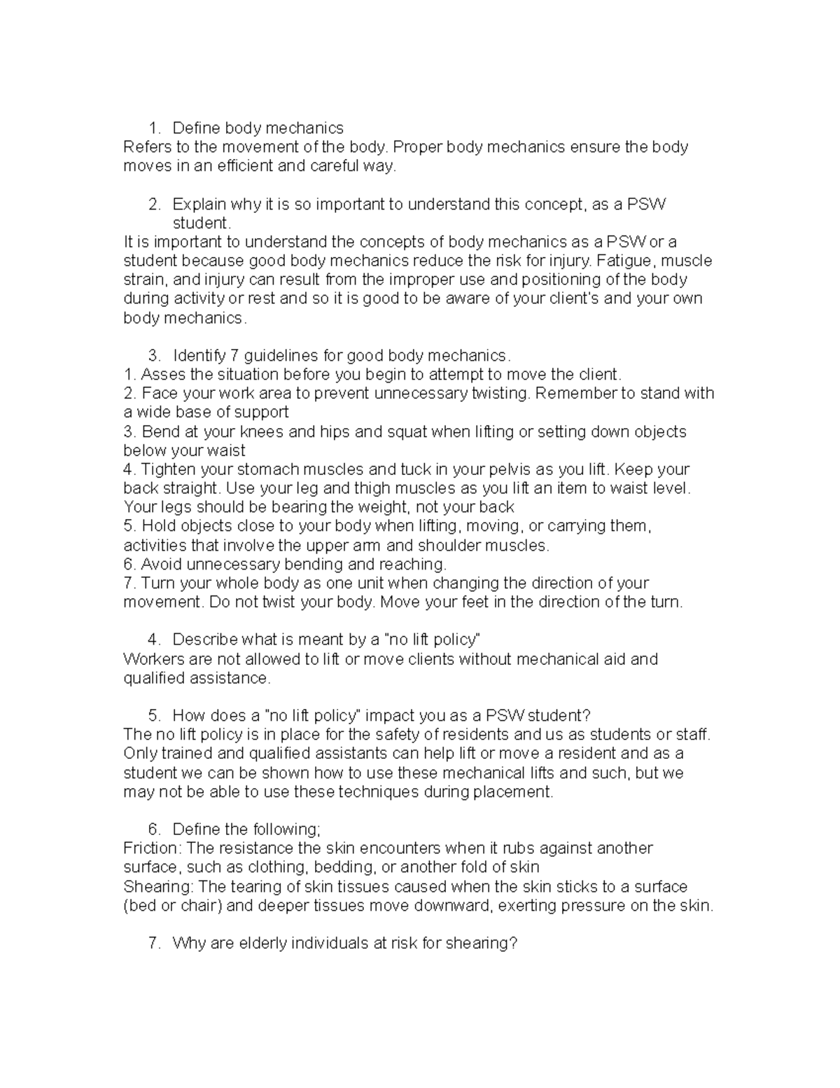 Week 2 Prep Assignment Define body mechanics Refers to the movement