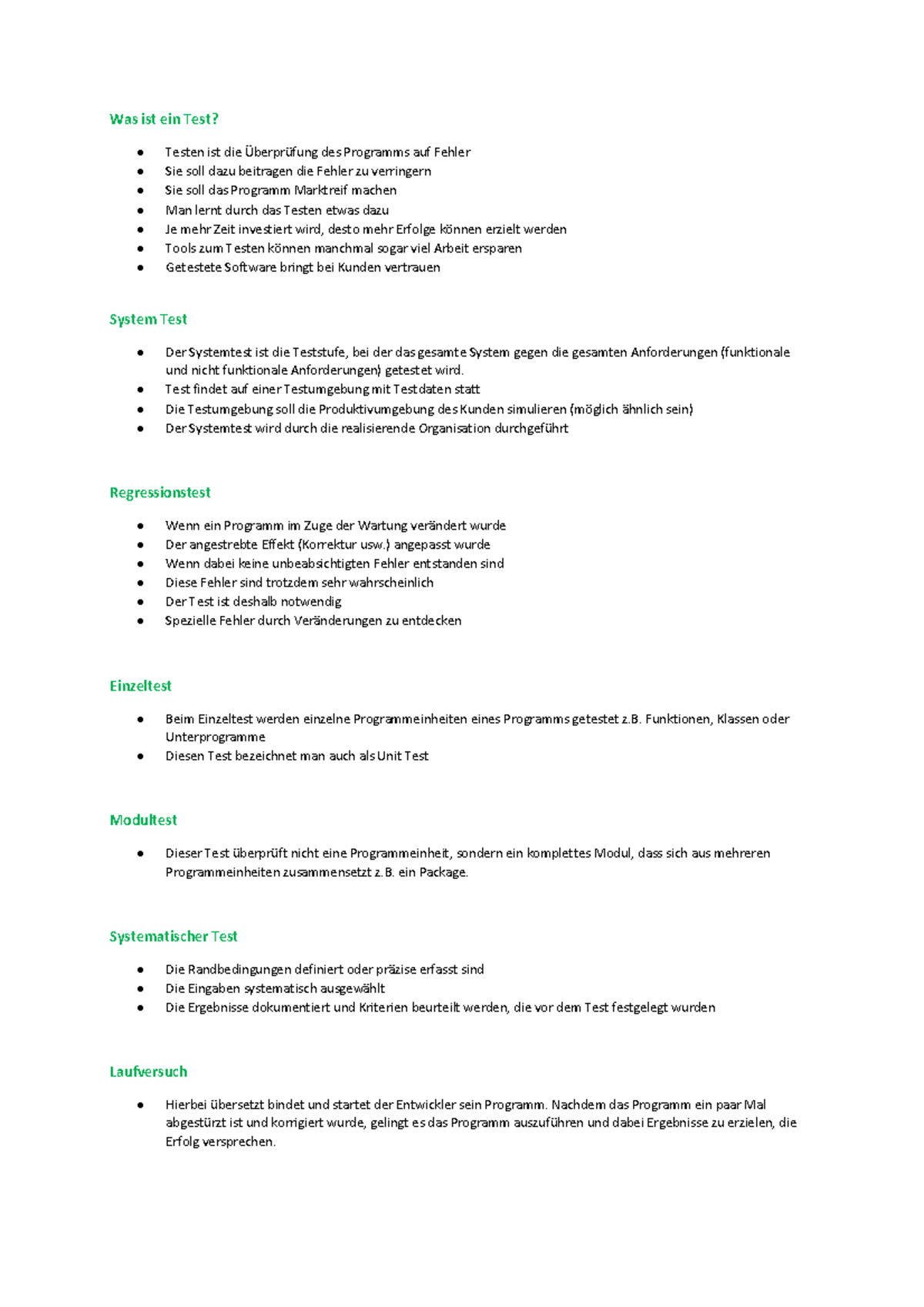 Testarten in der SoftwareEntwicklung Warning TT undefined function