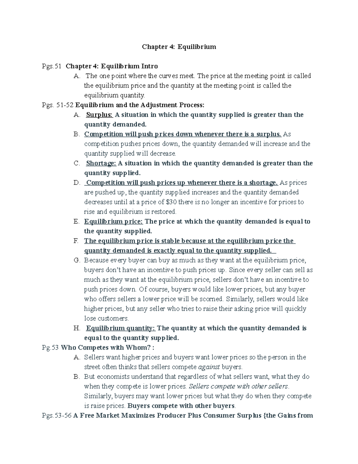 Principles of Microeconomics Chapter 4 Equilibruim - Chapter 4 ...