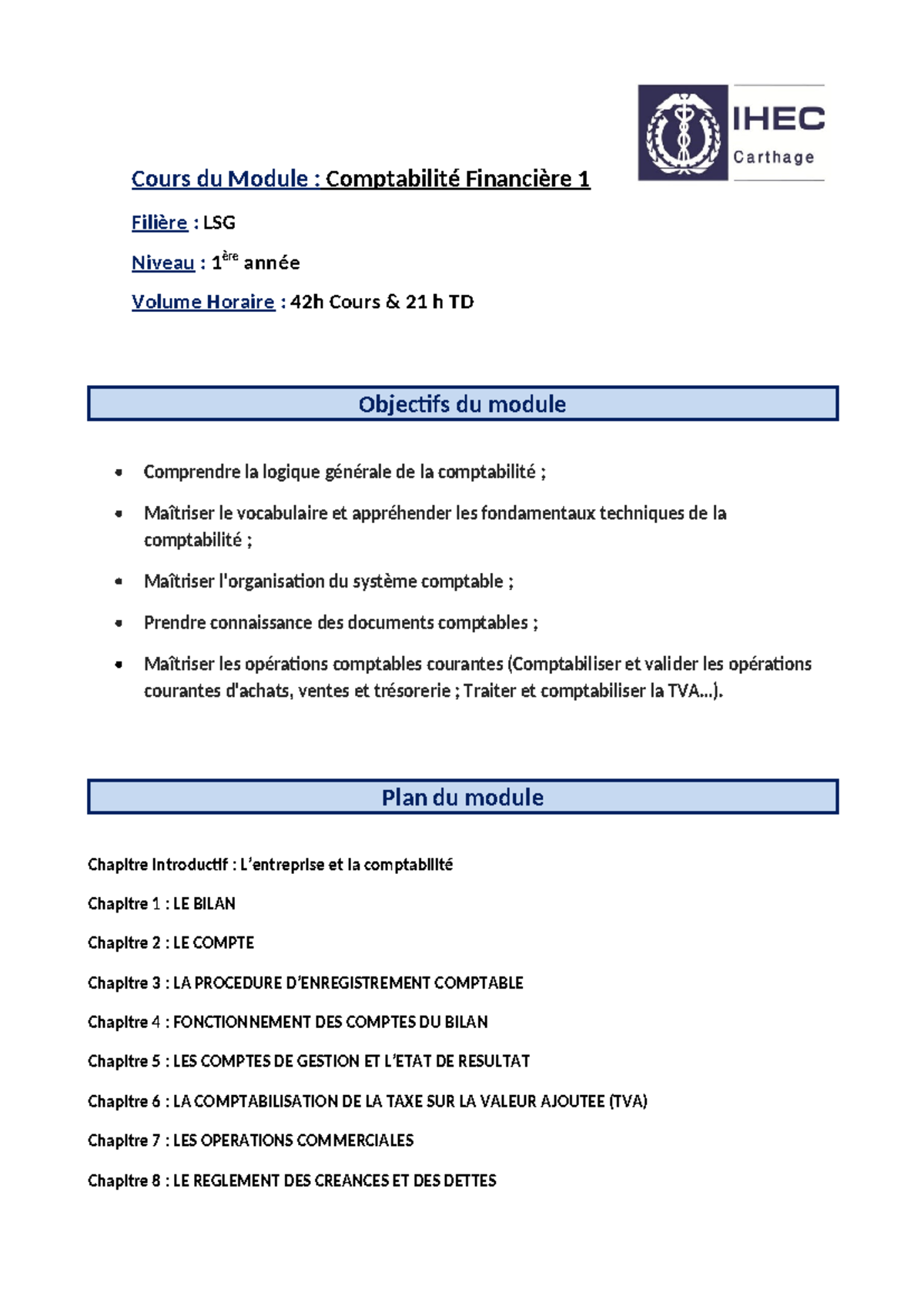 Comptabilitc 3a9 1 partie 1 - Cours du Module : Comptabilité Financière ...