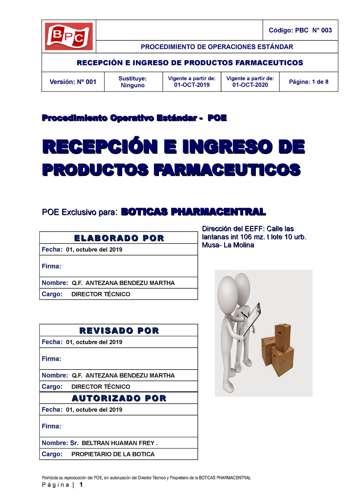 03 POEs - Recepcion - POES DE RECEPCIÓN DE MEDICAMENTOS - Código: PBC N°  003 PROCEDIMIENTO DE - Studocu