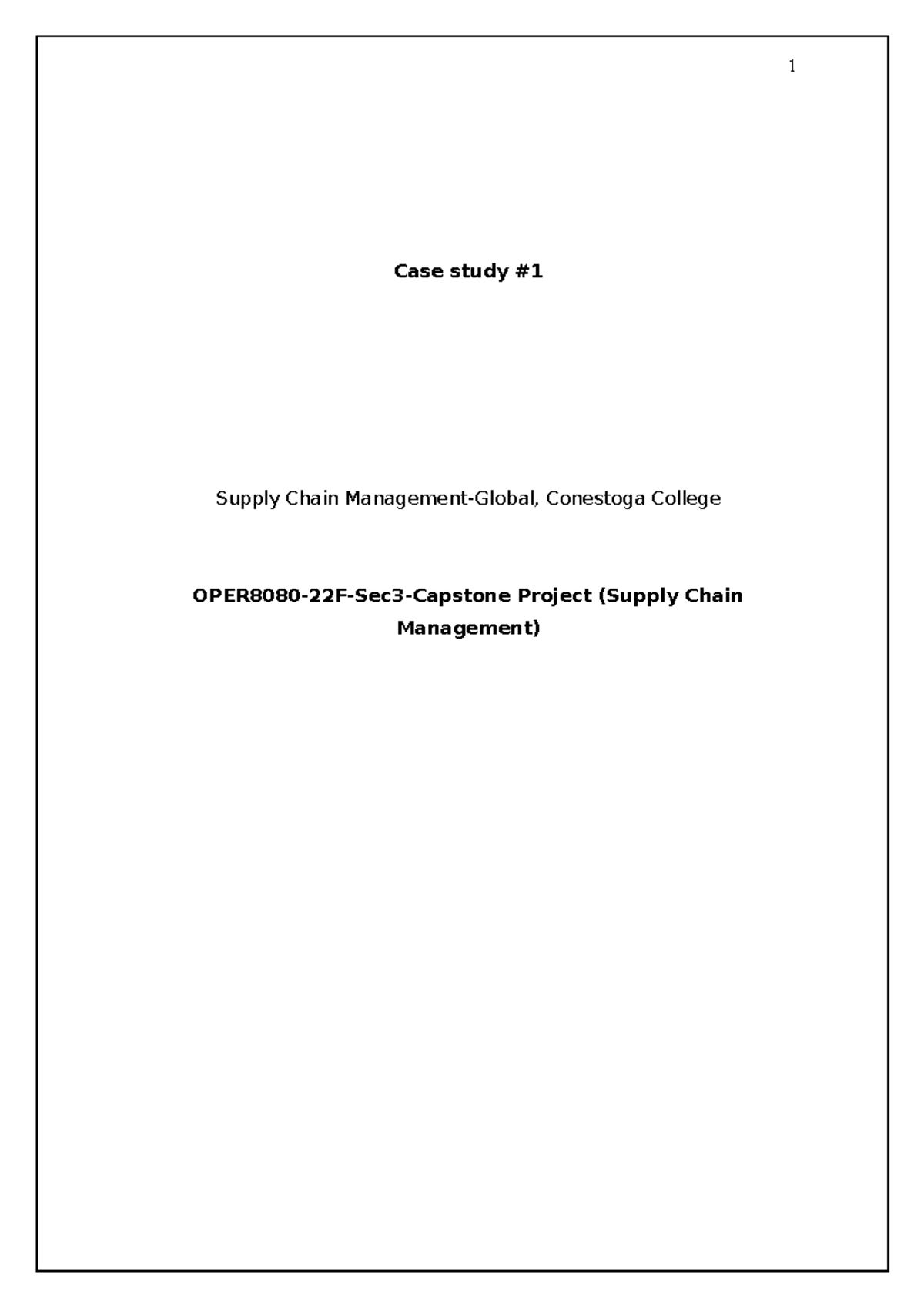 case study supply chain thesis