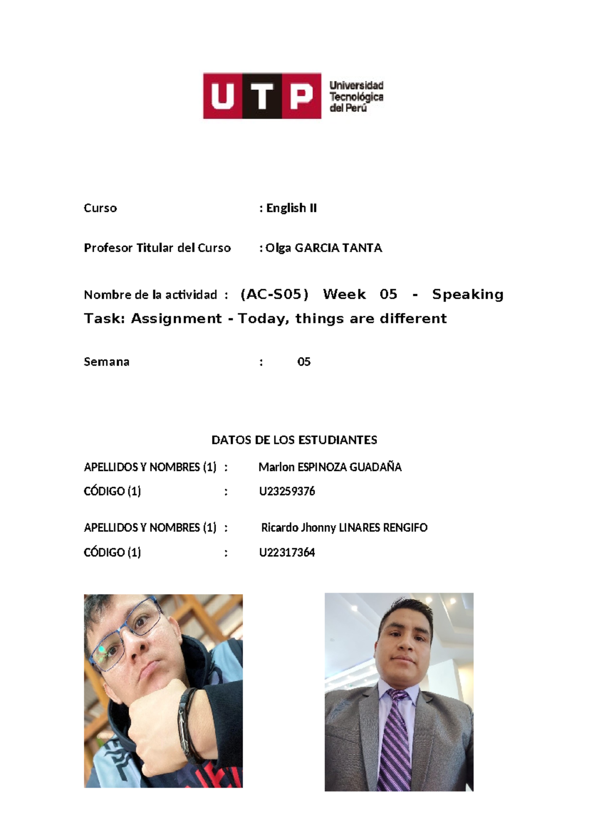 ingles II tarea academica N°02-PRONUNCIACION. - Curso : English II ...