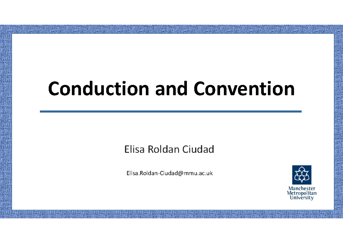 Summary Conduction And Convection E Ciudad Mmu Ac Conduction And