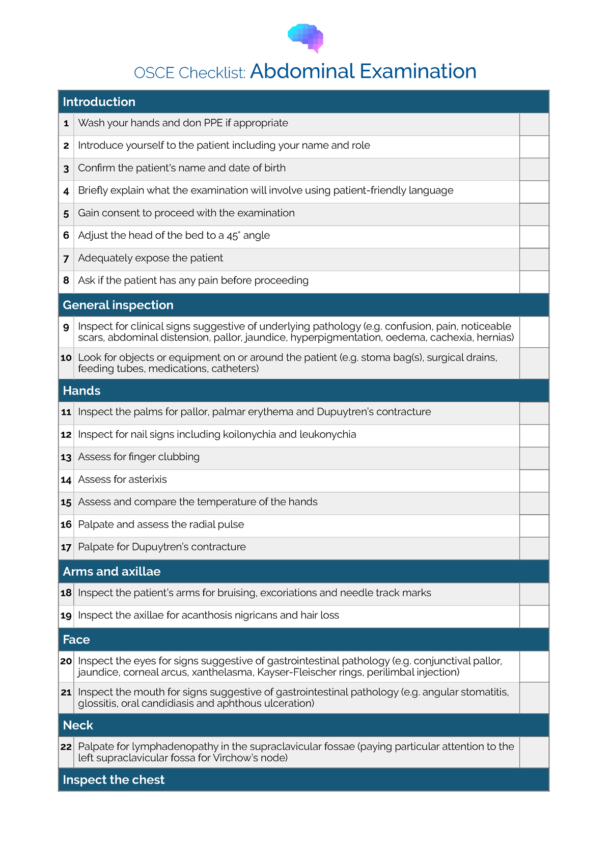 Abdominal Examination 2023 Oscestop Osce Learning