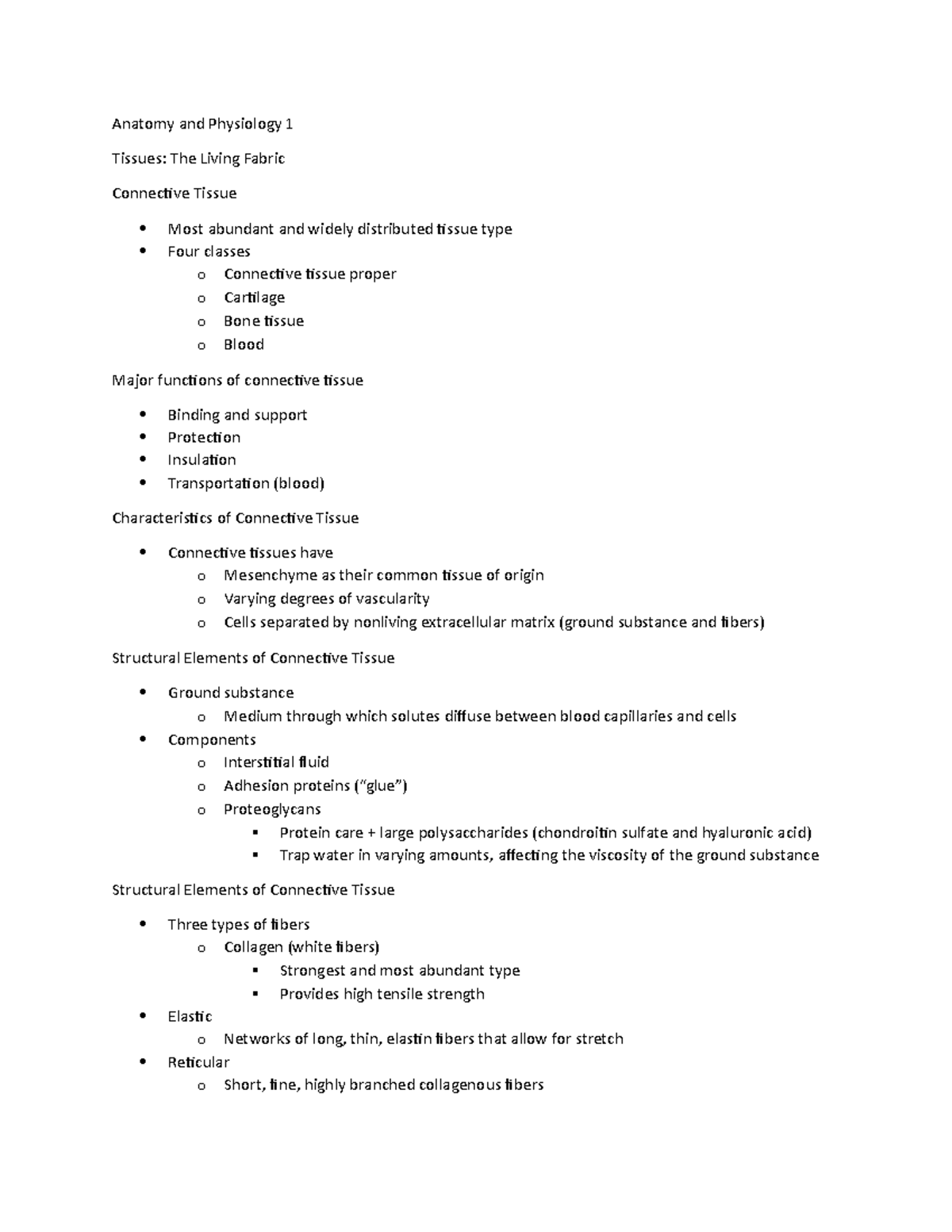 Tissues doc 3 - Anatomy and Physiology 1 Tissues: The Living Fabric ...