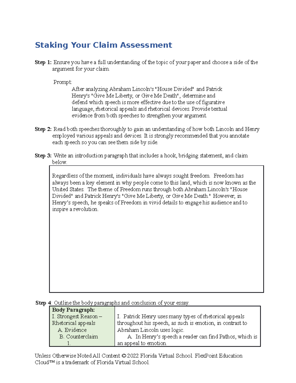 LExi W - 4.05 review and assignment - Staking Your Claim Assessment ...