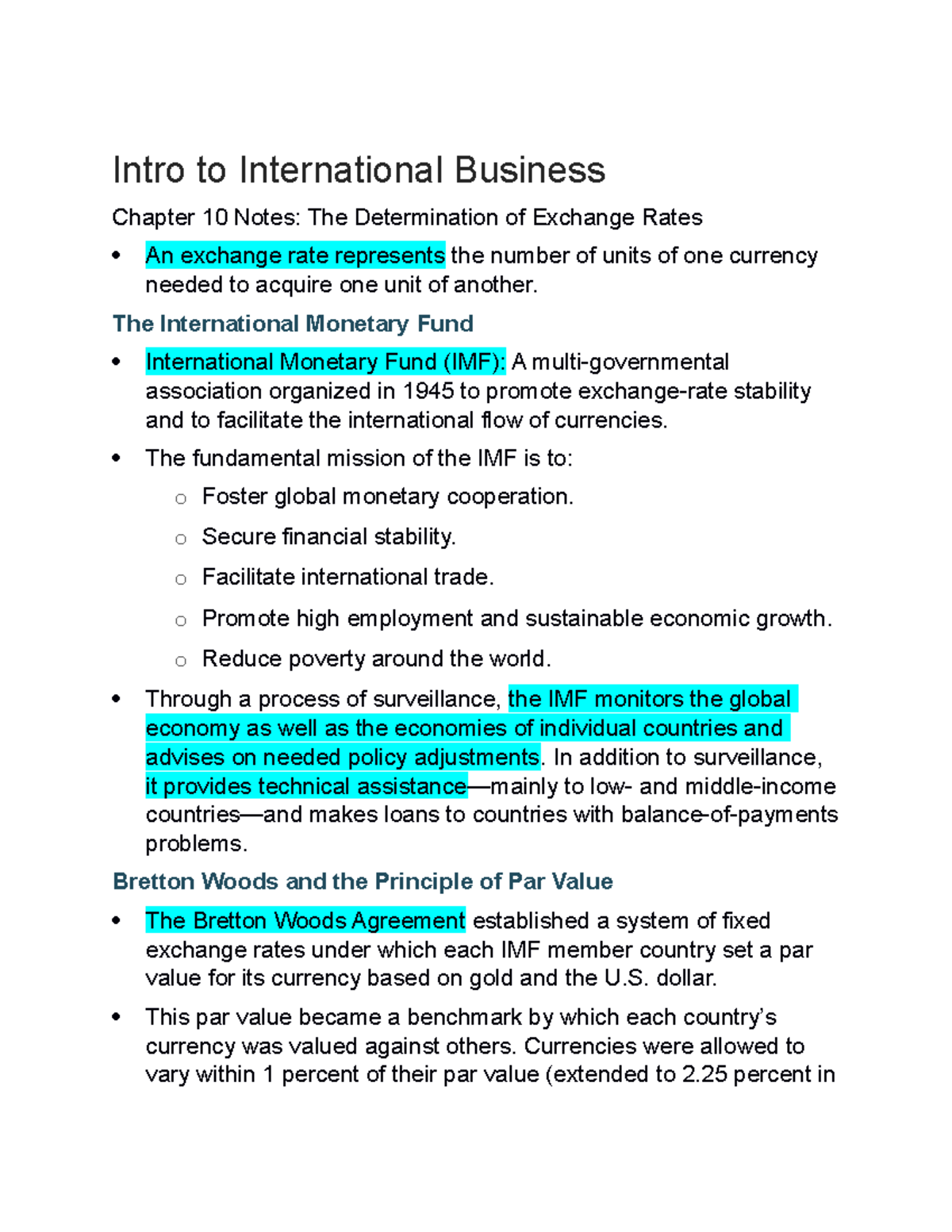 Introduction To International Business Chapter 10 Notes - Intro To ...