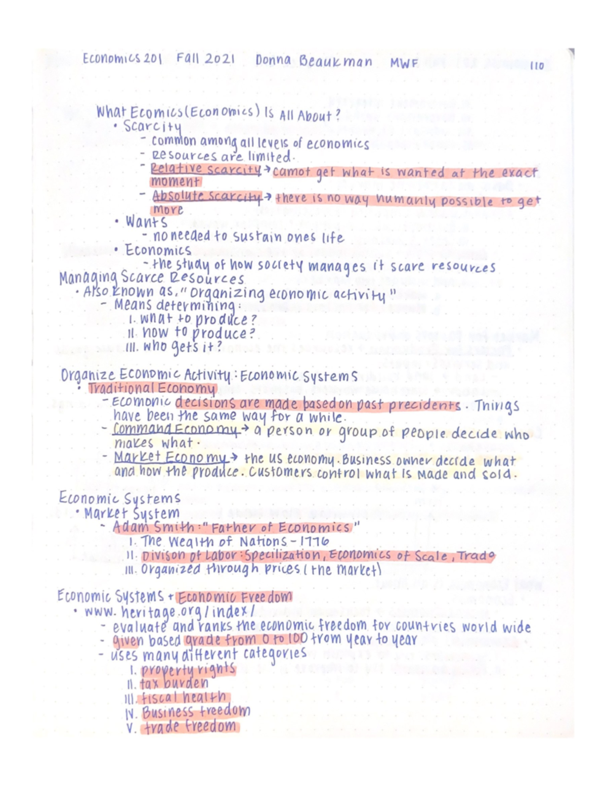 ECON 201 Exam 1 Notes - ECON 201 - Studocu