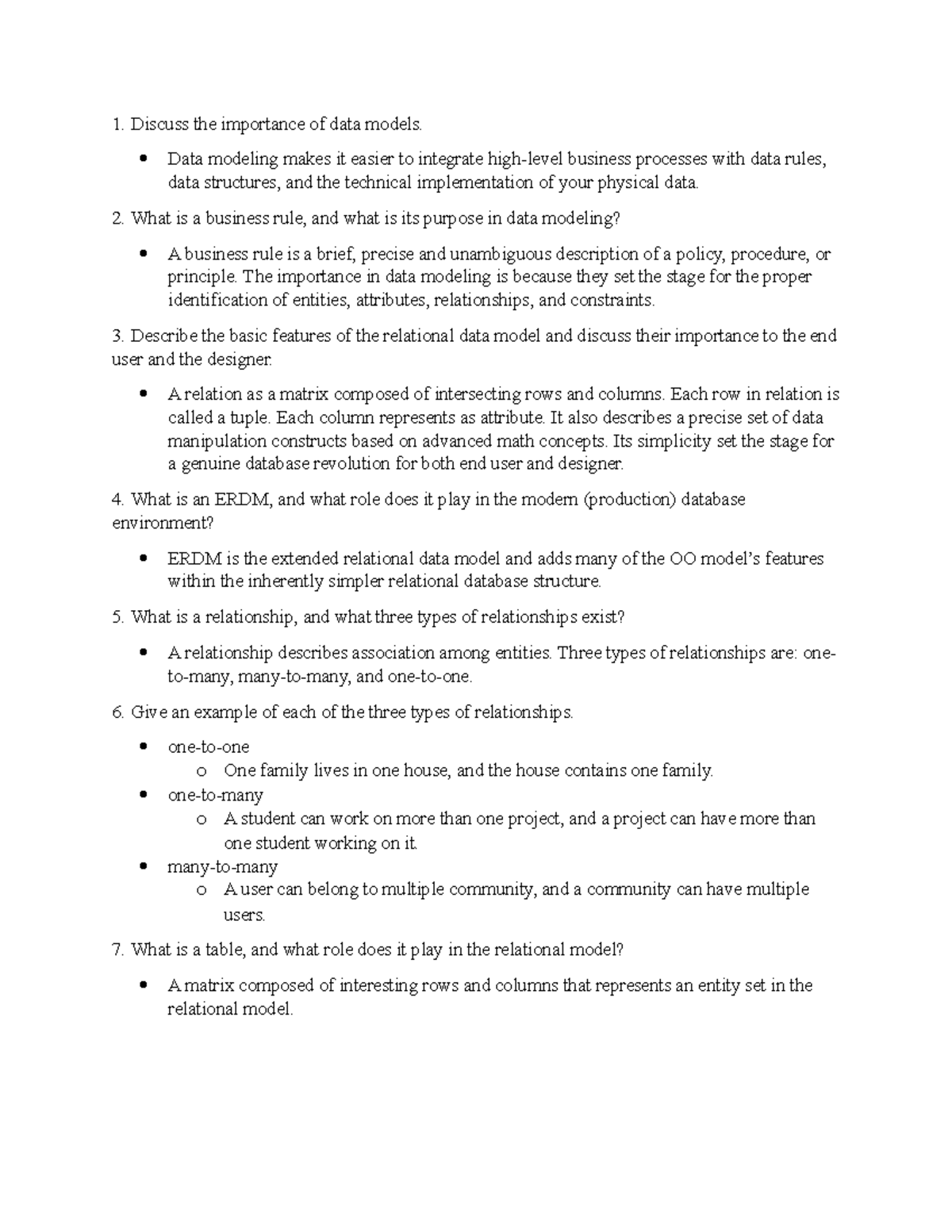 Asignacion 2 Databases - Discuss the importance of data models. Data ...