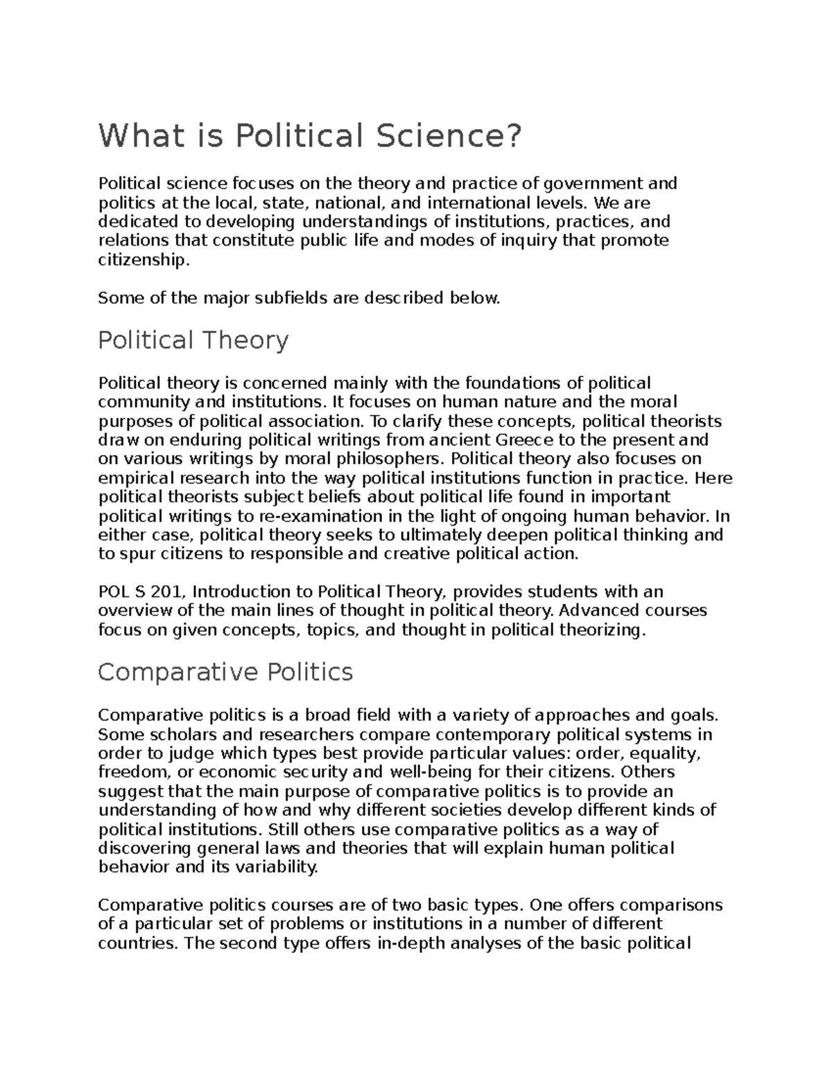Political science - What is Political Science? Political science ...
