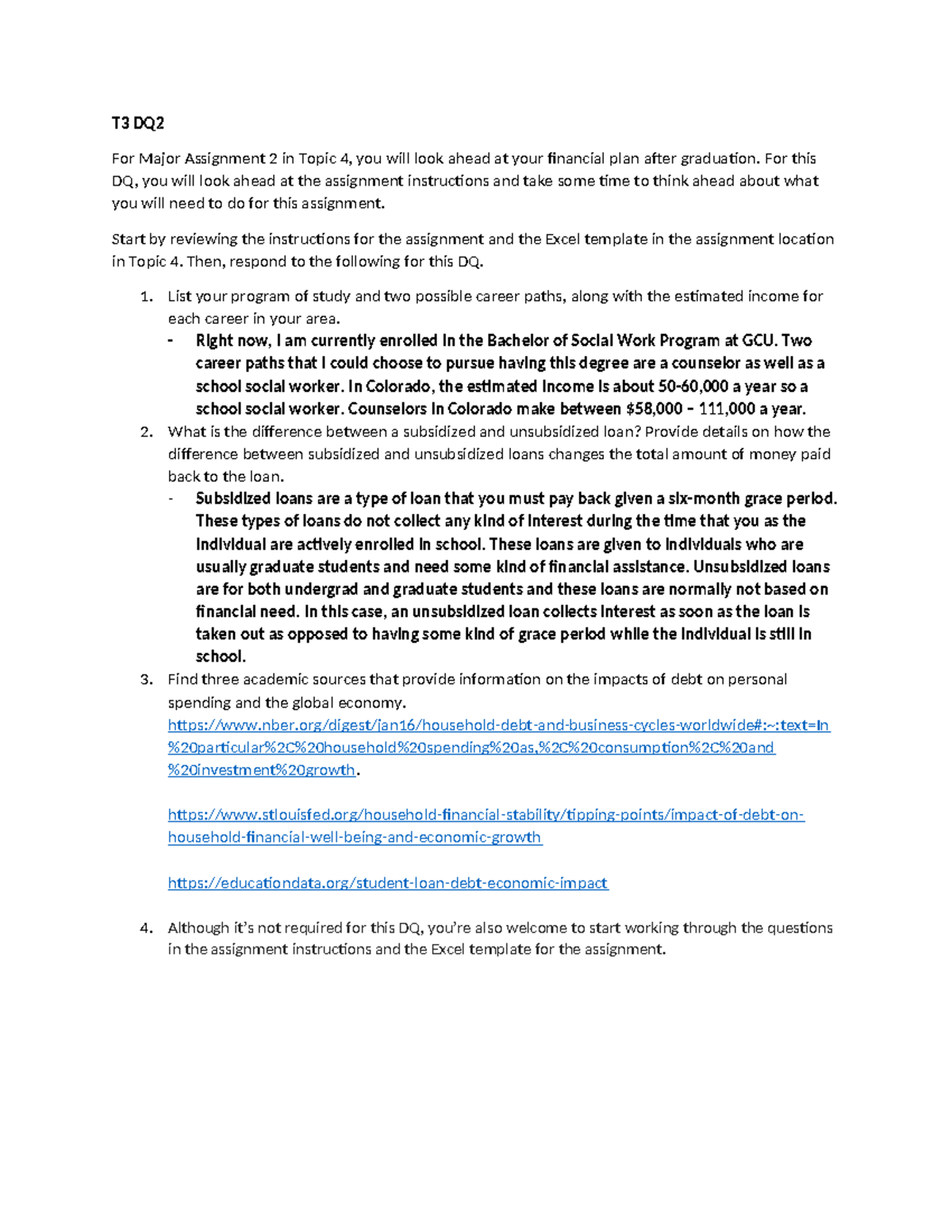 Topic 3 DQ 2 - Class notes - T3 DQ For Major Assignment 2 in Topic 4 ...