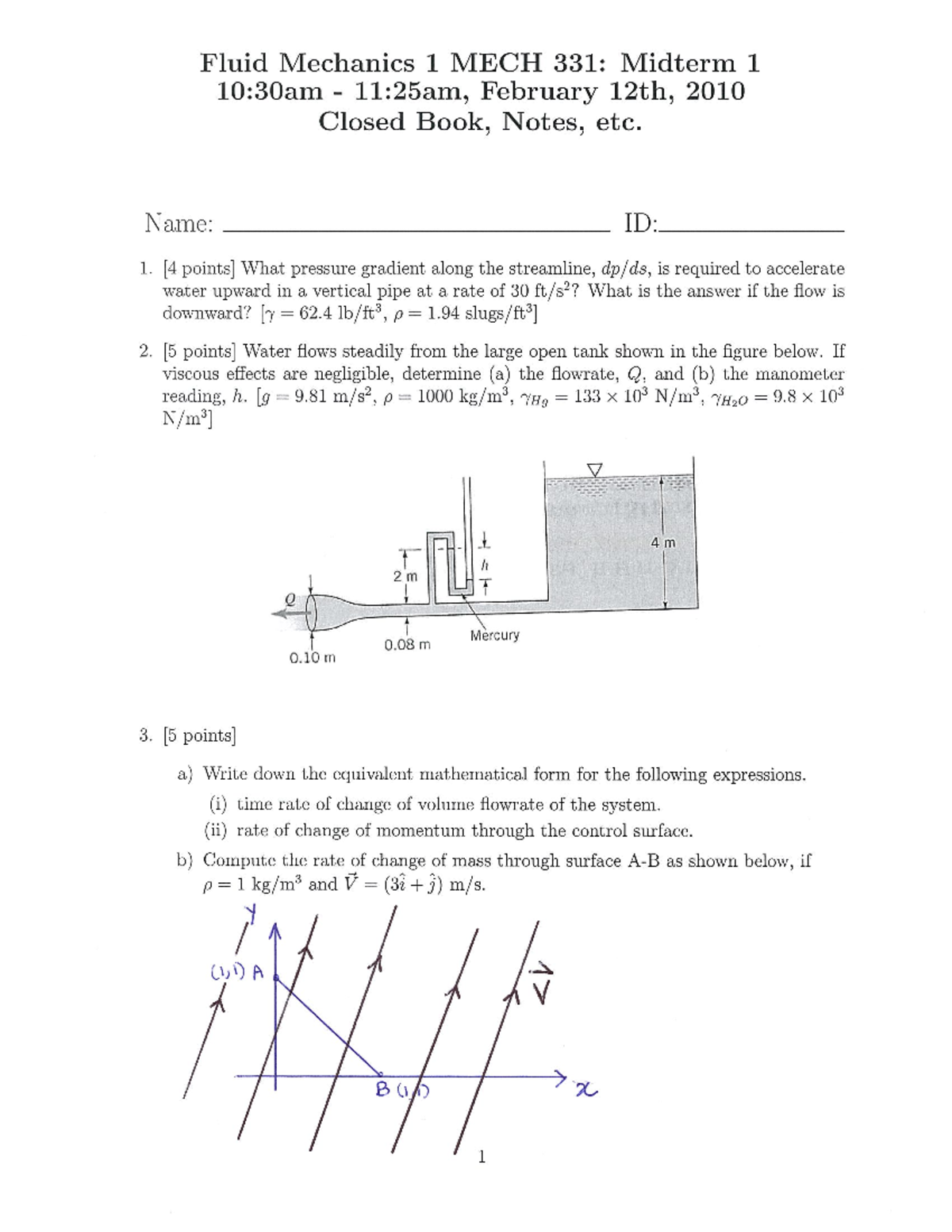 Midterm 1 2010 - Past Paper For 2021 - Mech 331 - Studocu