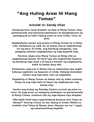 43402008 8 Alamat Ng Lamok - Alamat ng Lamok ni Severino Reyes Muling ...