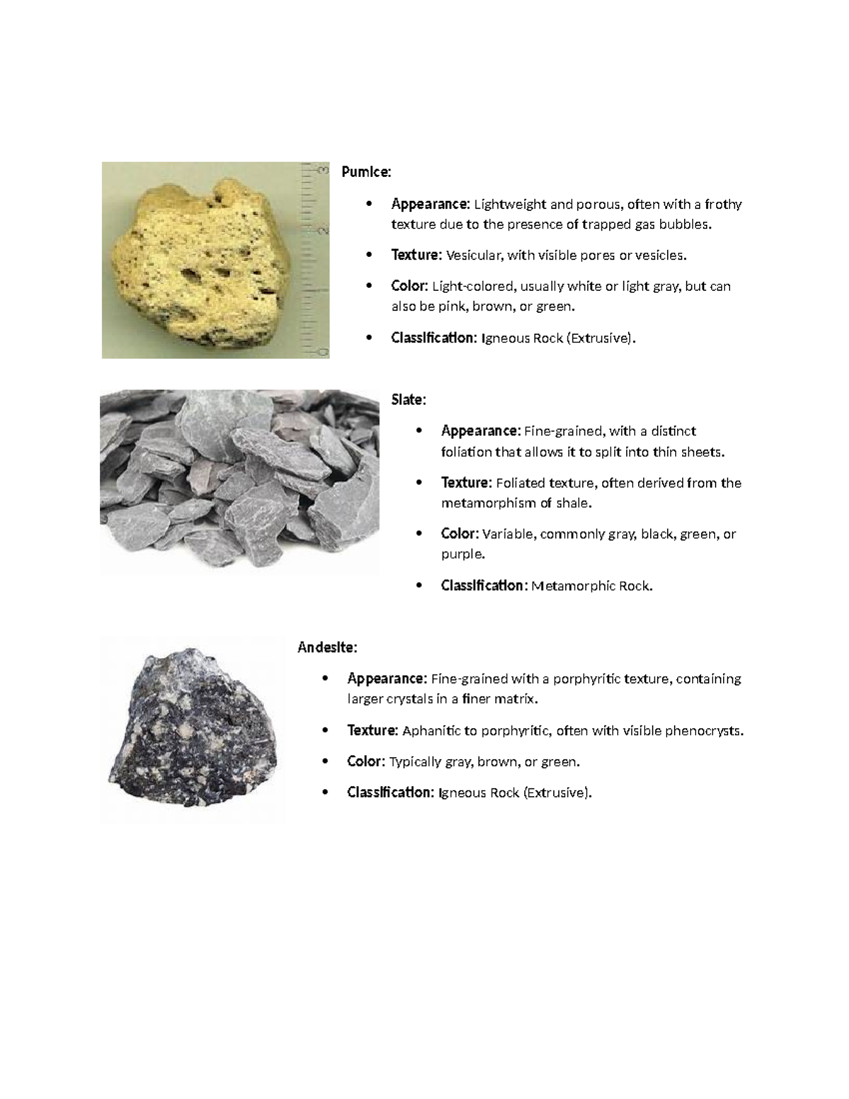 Rocks 2 - Pumice: Appearance: Lightweight and porous, often with a ...