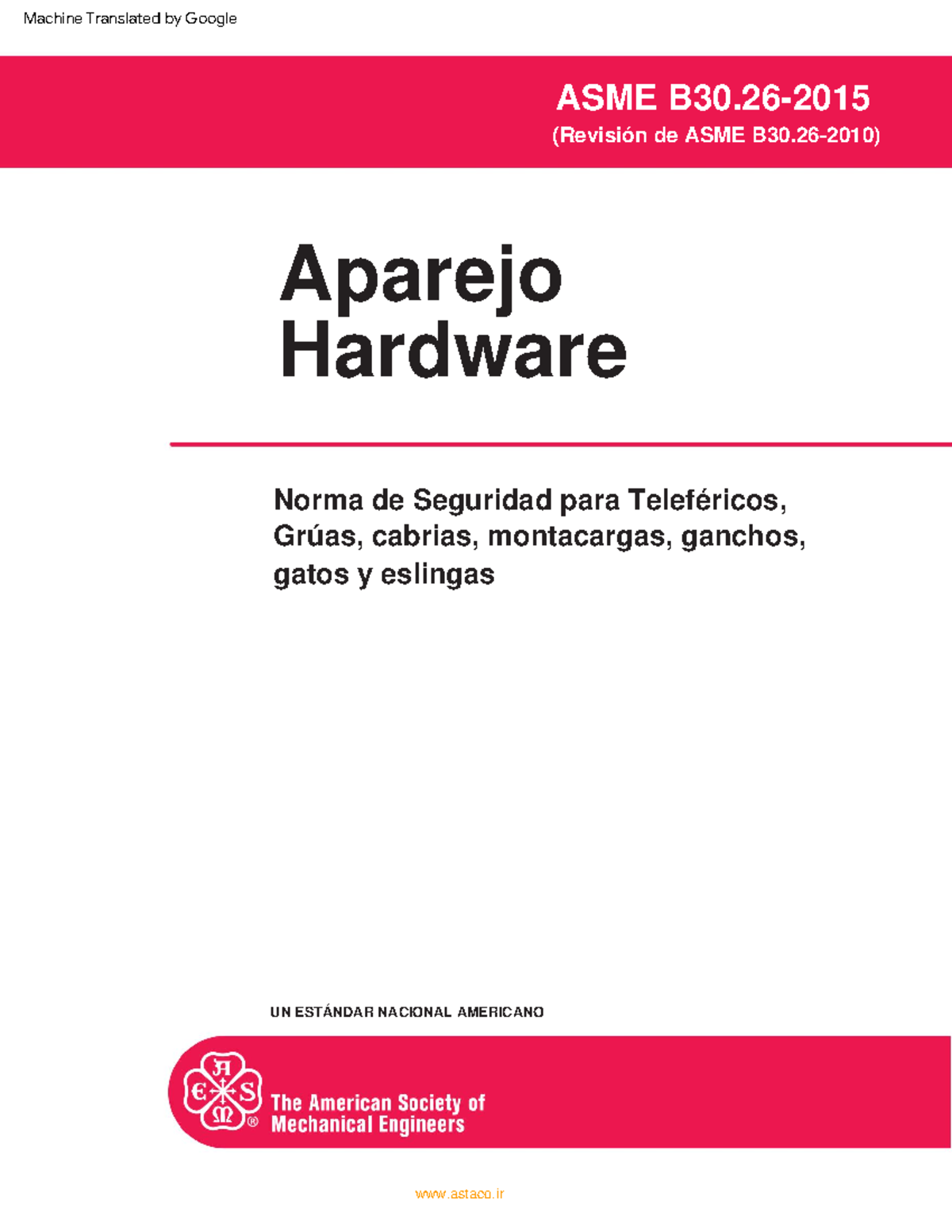 ASME-B30.26-2015 Normas DE Gruas - (Revisión De ASME B30-2010) ASME B30 ...