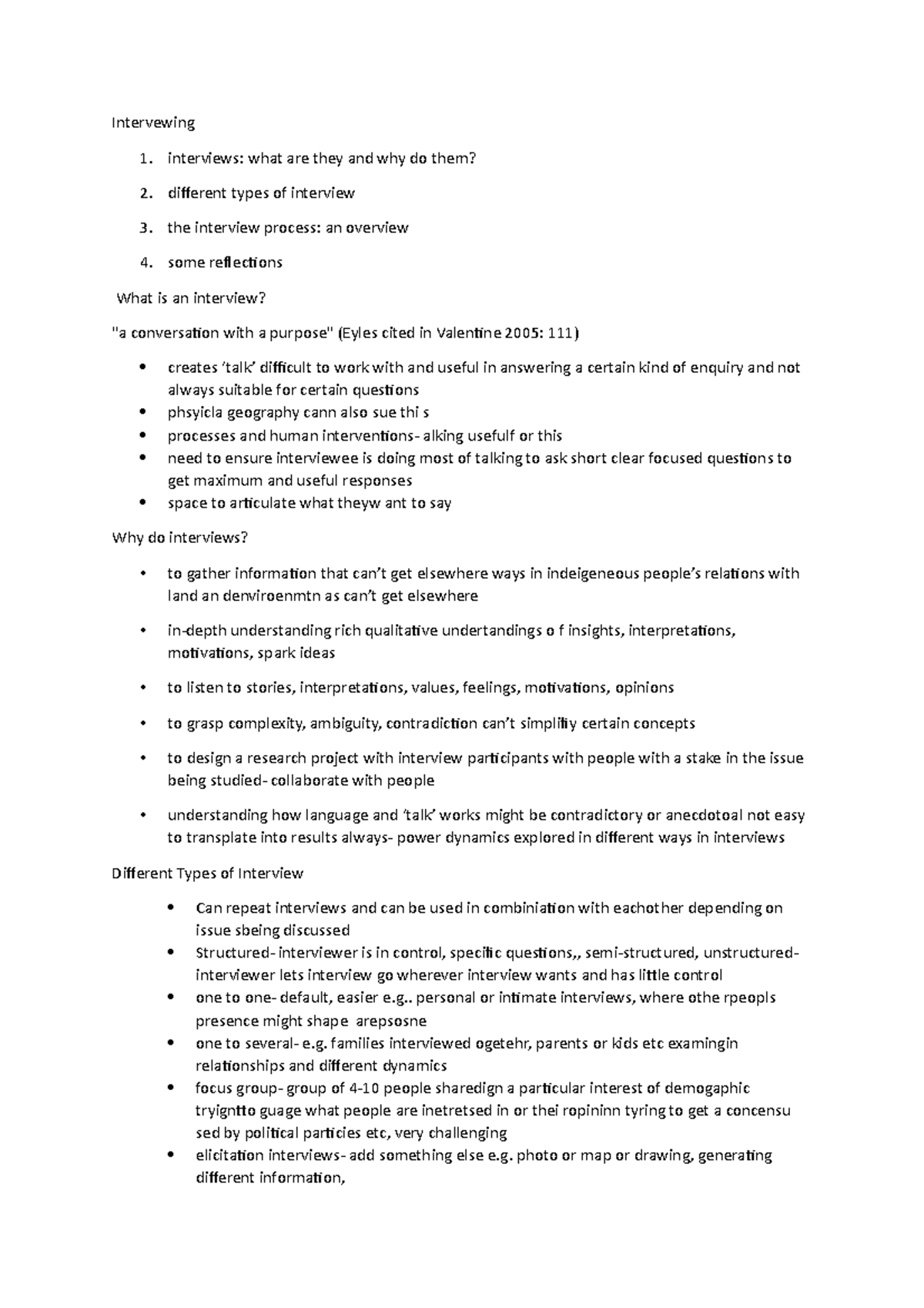 Lecture 2- Interviewing - Intervewing interviews: what are they and why ...