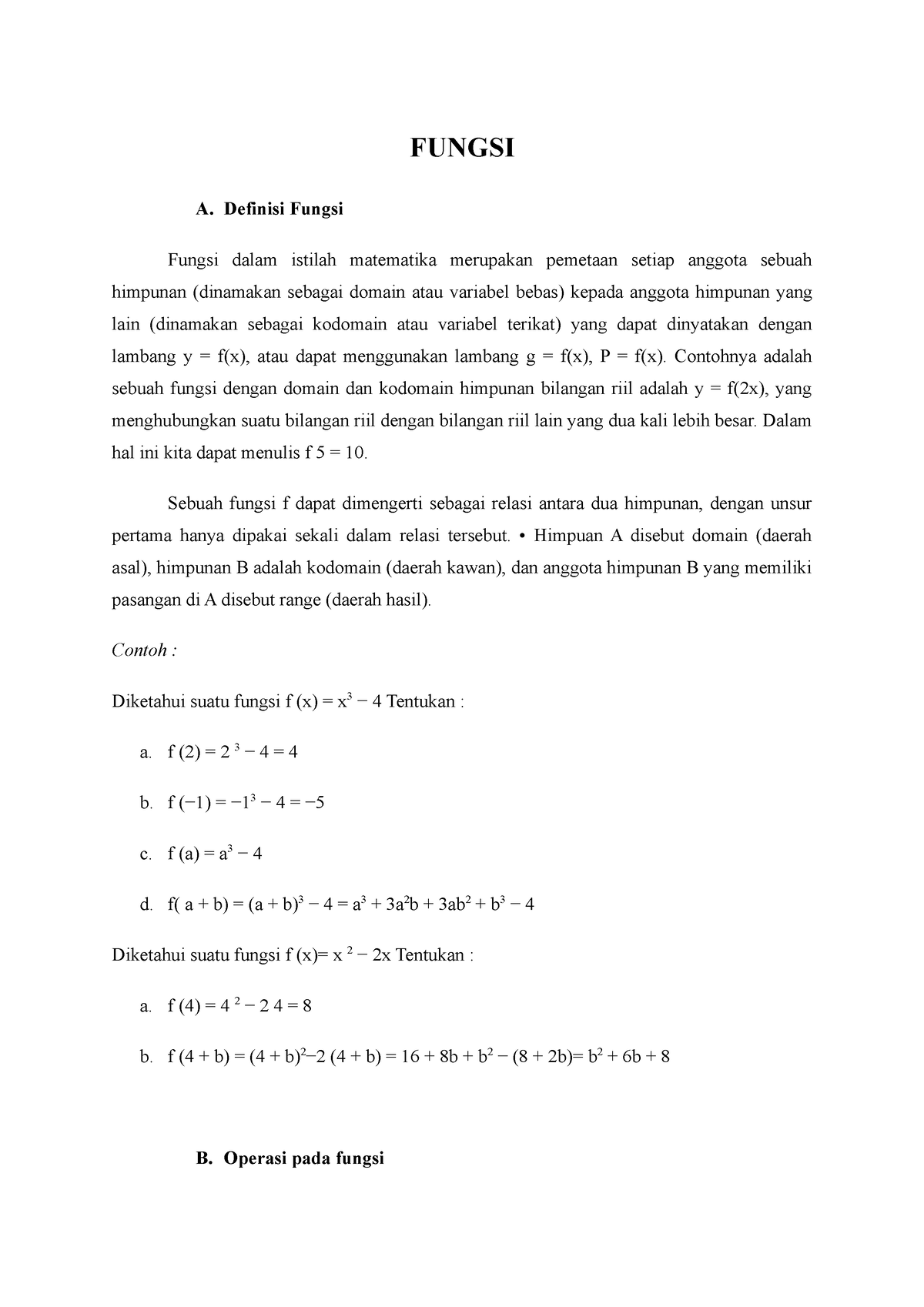 Fungsi - FUNGSI A. Definisi Fungsi Fungsi Dalam Istilah Matematika ...