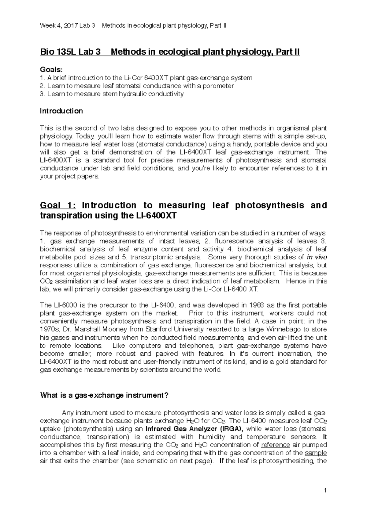 Lab 3 notes- Cellular and organismal functions - Week 4, 2017 Lab 3 Bio ...
