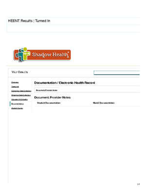 Respiratory Shadowhealth Tina Jones Objective - 1/ Respiratory Results ...