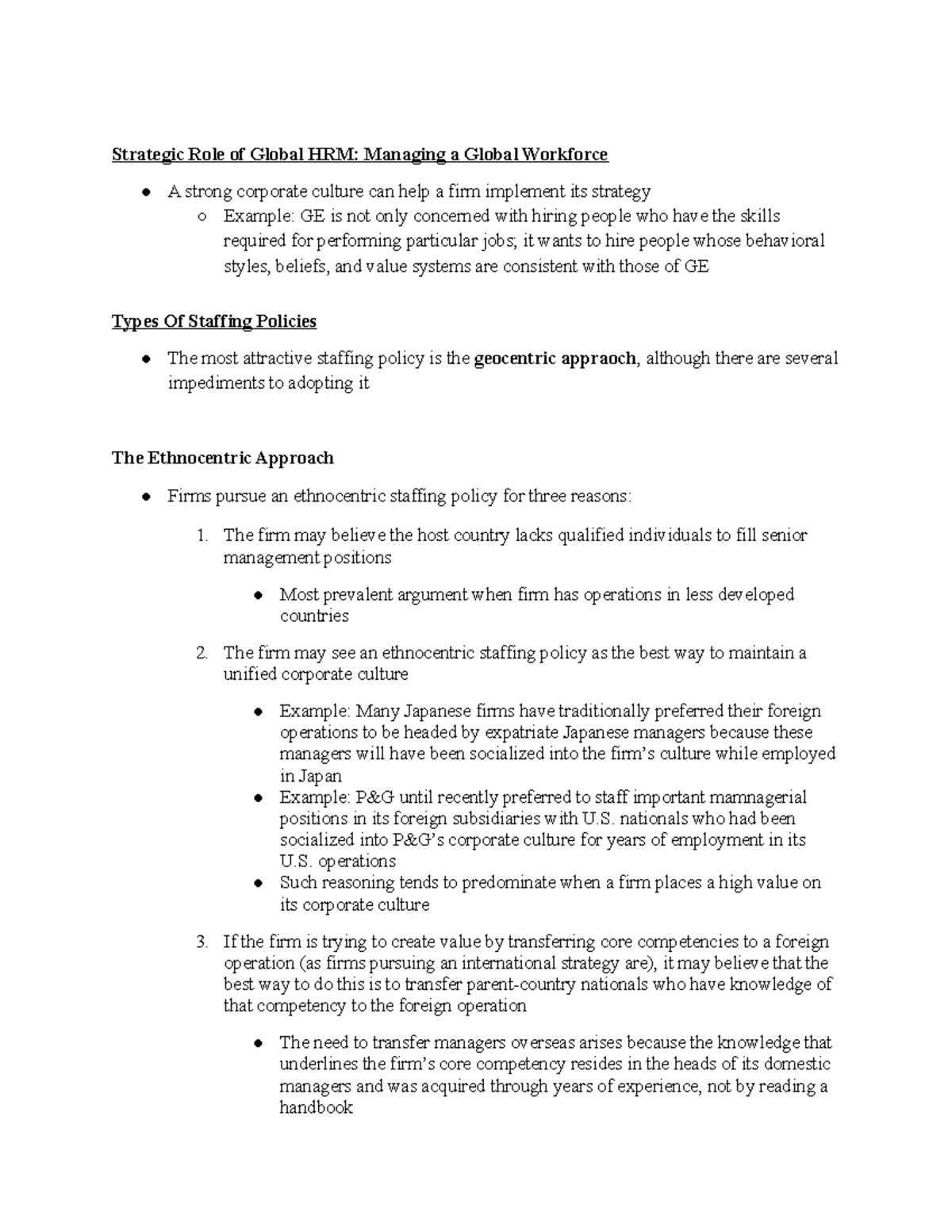INTB Chapter 17 - Strategic Role of Global HRM: Managing a Global ...