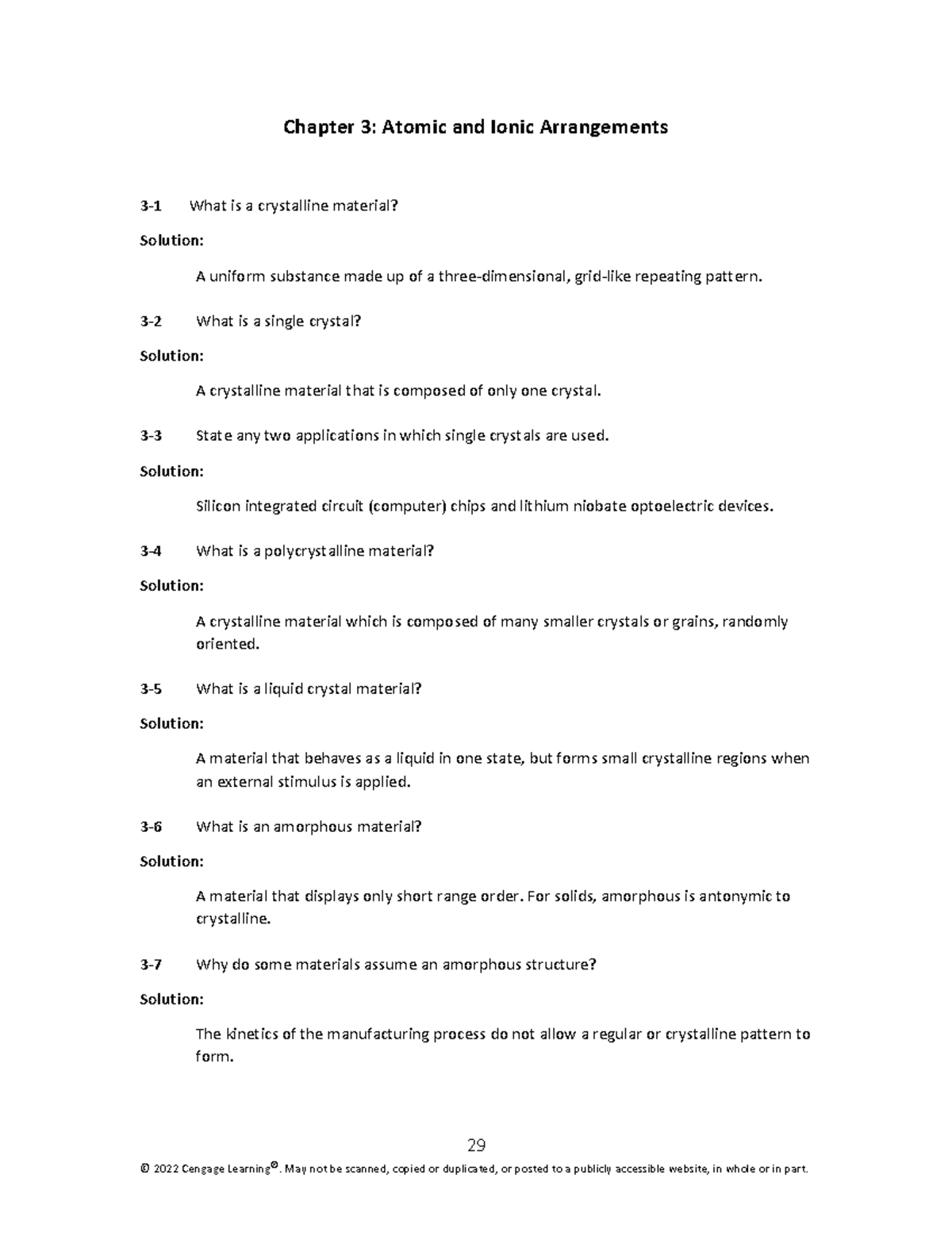 Sci Eng Mat Enhanced 7e SI Ch03 Solution Answer Guide - 29 Chapter 3 ...