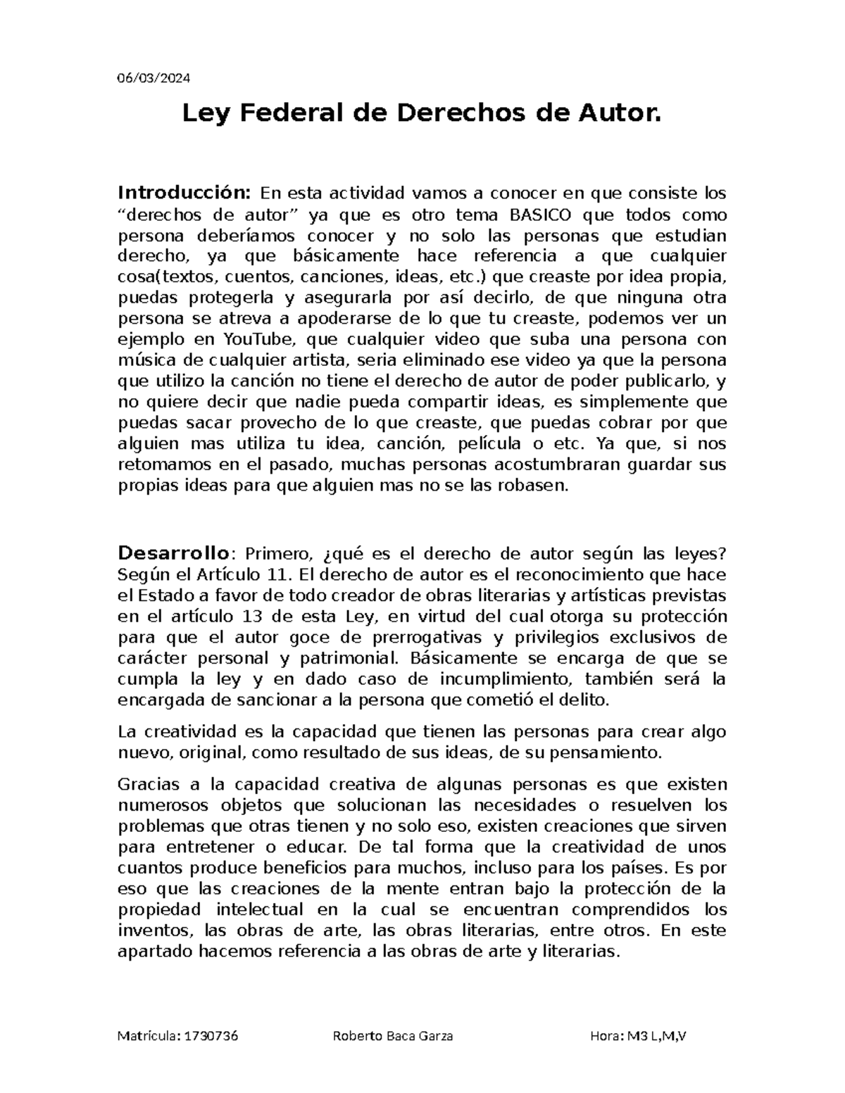 Ley Federal De Derechos De Autor Introducción En Esta Actividad