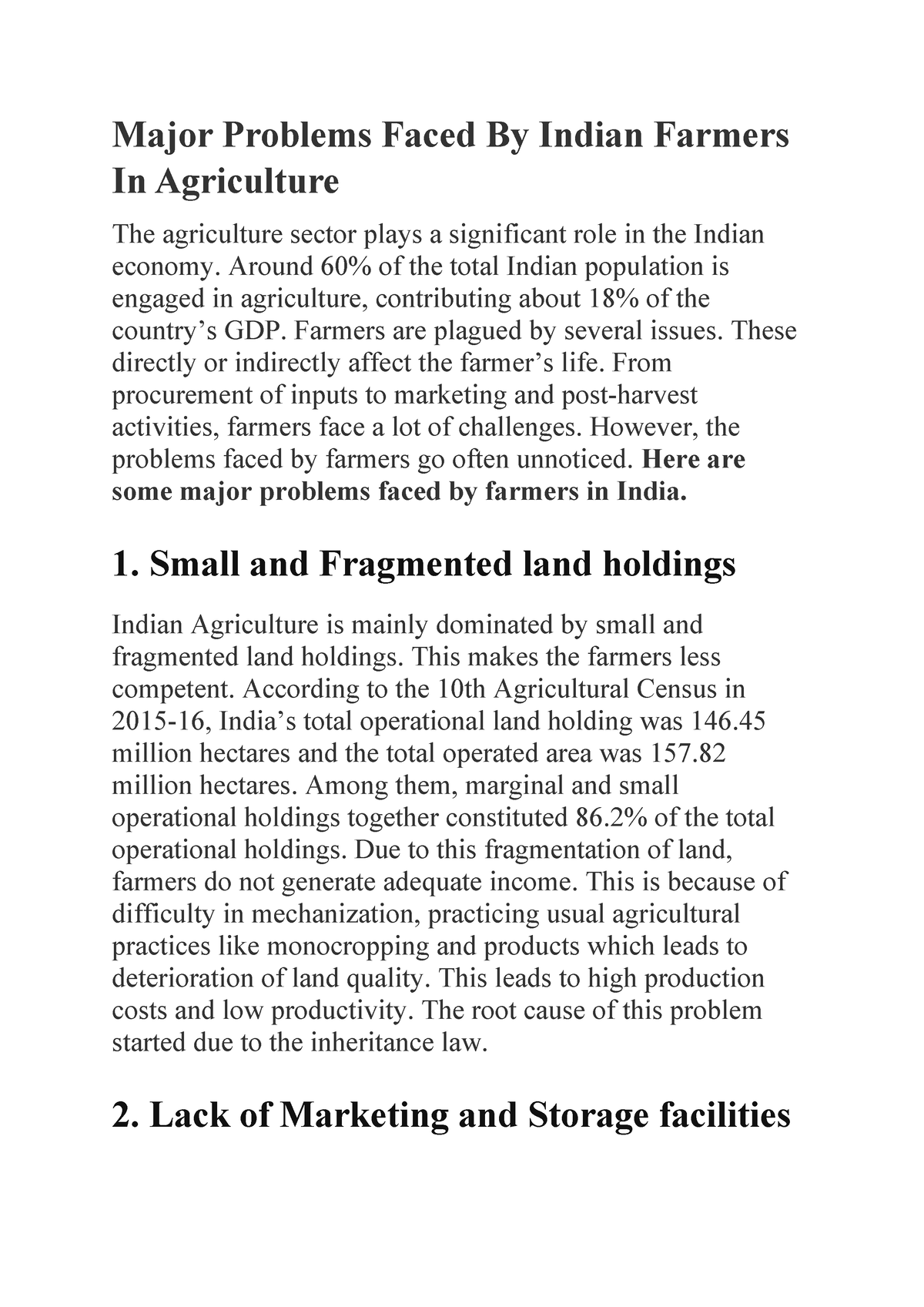 case study on problems faced by indian farmers