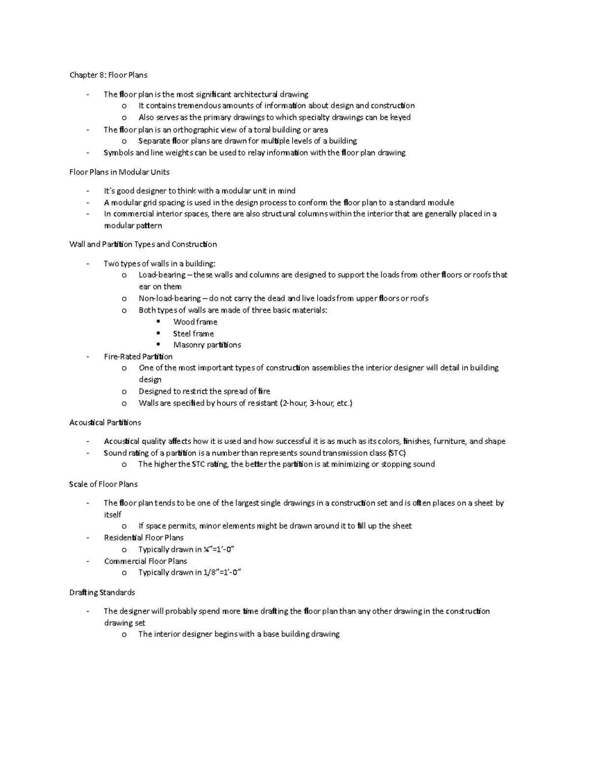 Chapter 8 - Chapter 8: Floor Plans The Floor Plan Is The Most ...