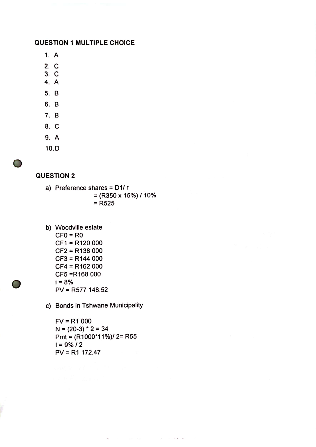 Sem Test 2 Memo - MEMO ST2 2023 - FBS 212 - Studocu