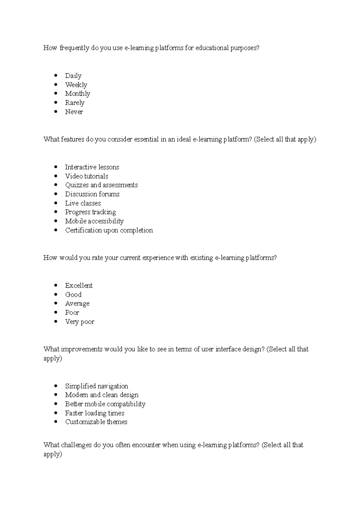 Questionnaire for blockchain technology - How frequently do you use e ...