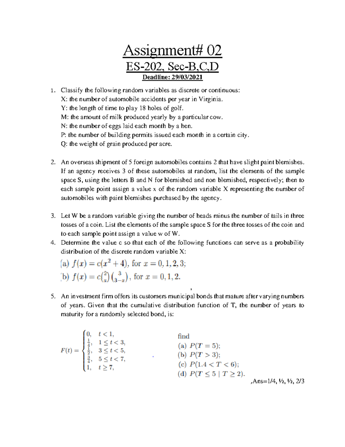 Assignment 02 Ali Engineering Statistics Es 2 Studocu
