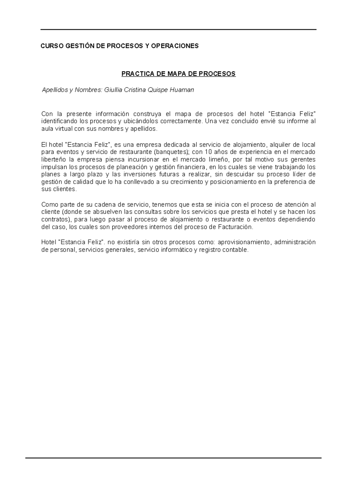 Actividad 2 Practica Mapa de Procesos - CURSO GESTIÓN DE PROCESOS Y ...
