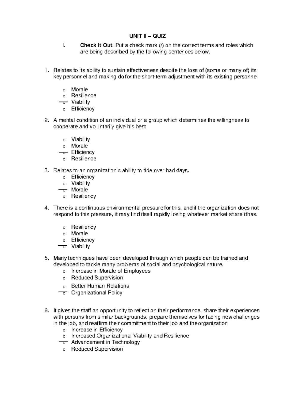 unit-ii-quiz-role-need-and-importance-of-training-unit-ii-quiz-i