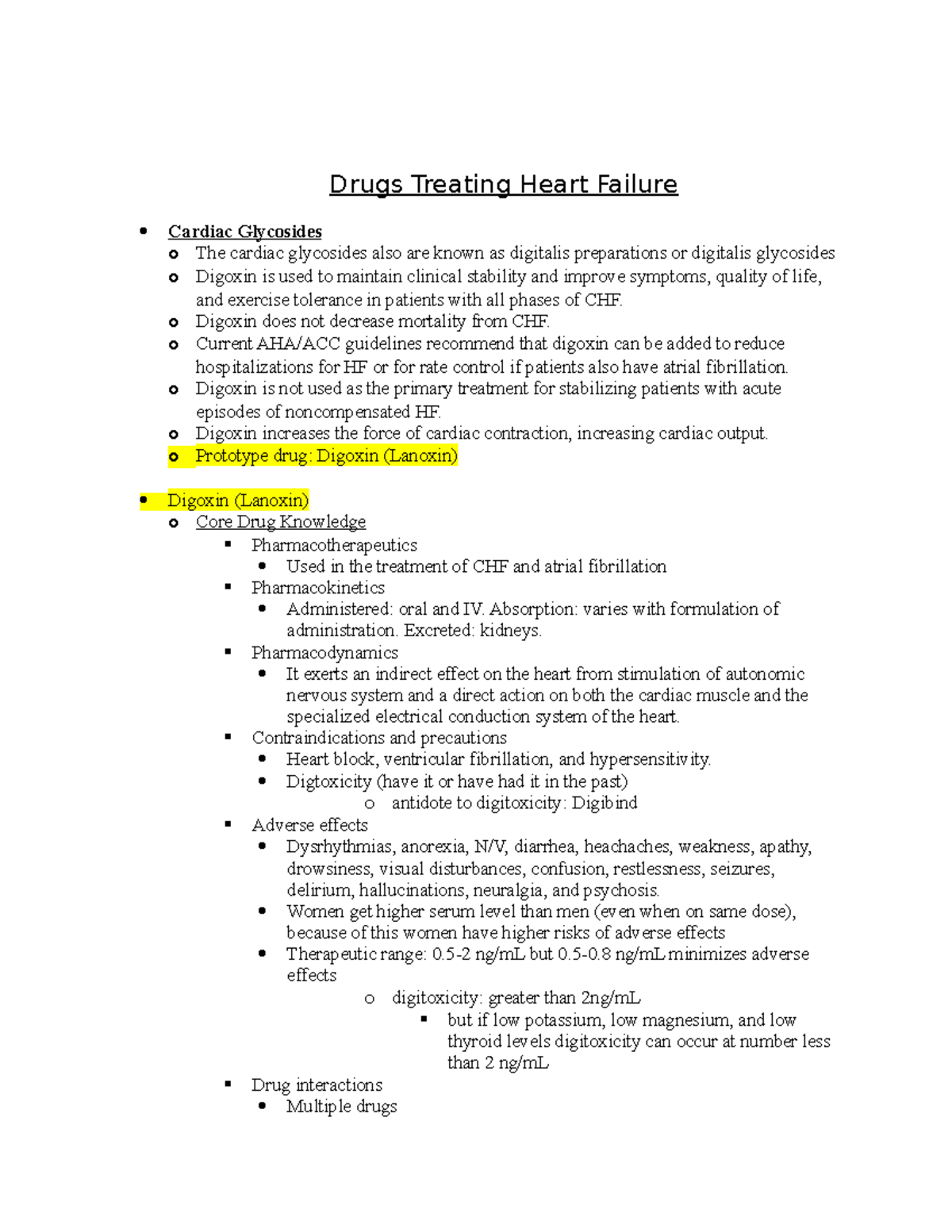 Cardiac notes - ngr6201 - UWF - Studocu