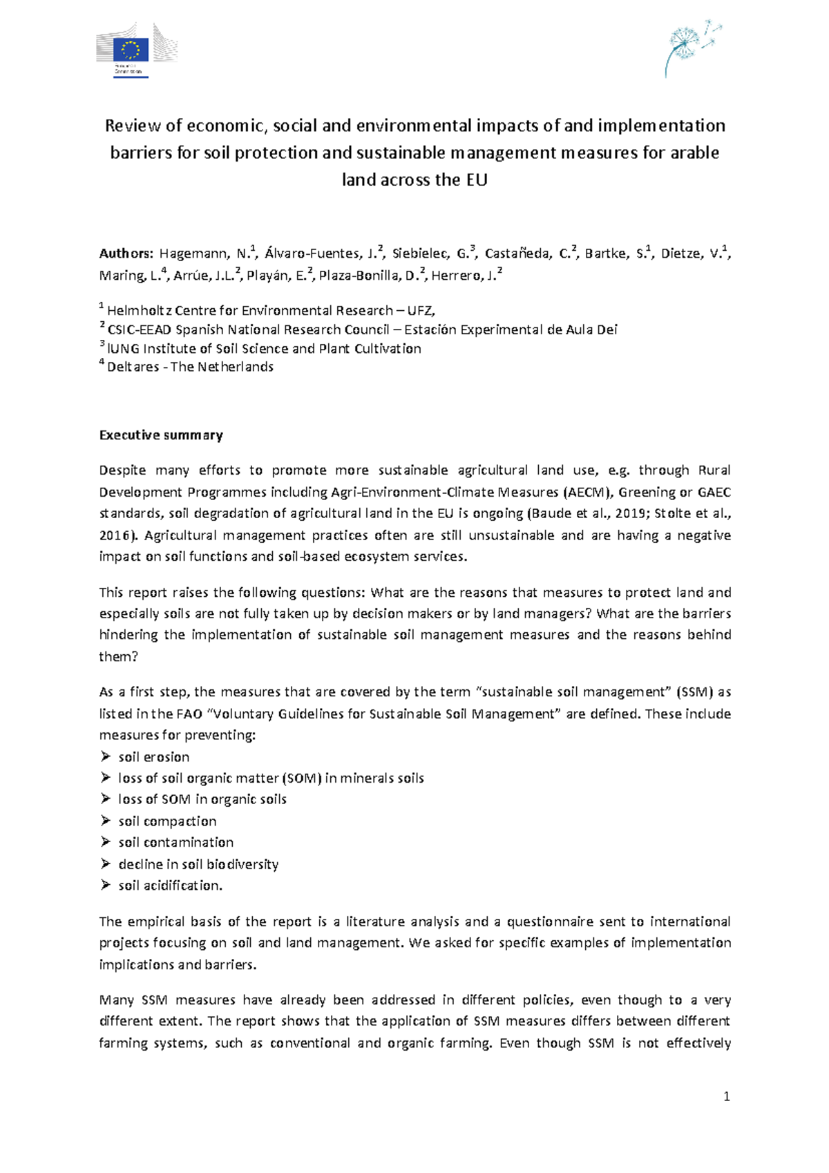 Executive summary Soils chapter-1 - 1 Review of economic, social and ...
