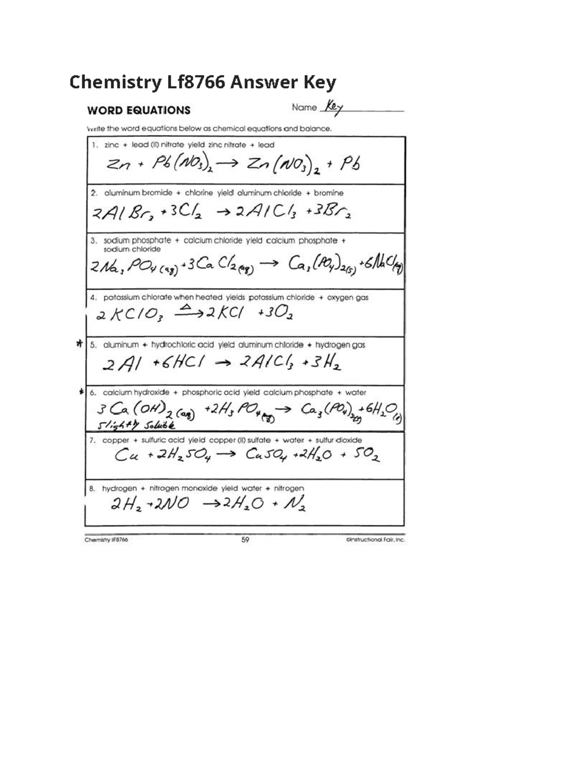 Chemistry Lf8766 Answer Key - CHEM 1083 - Studocu