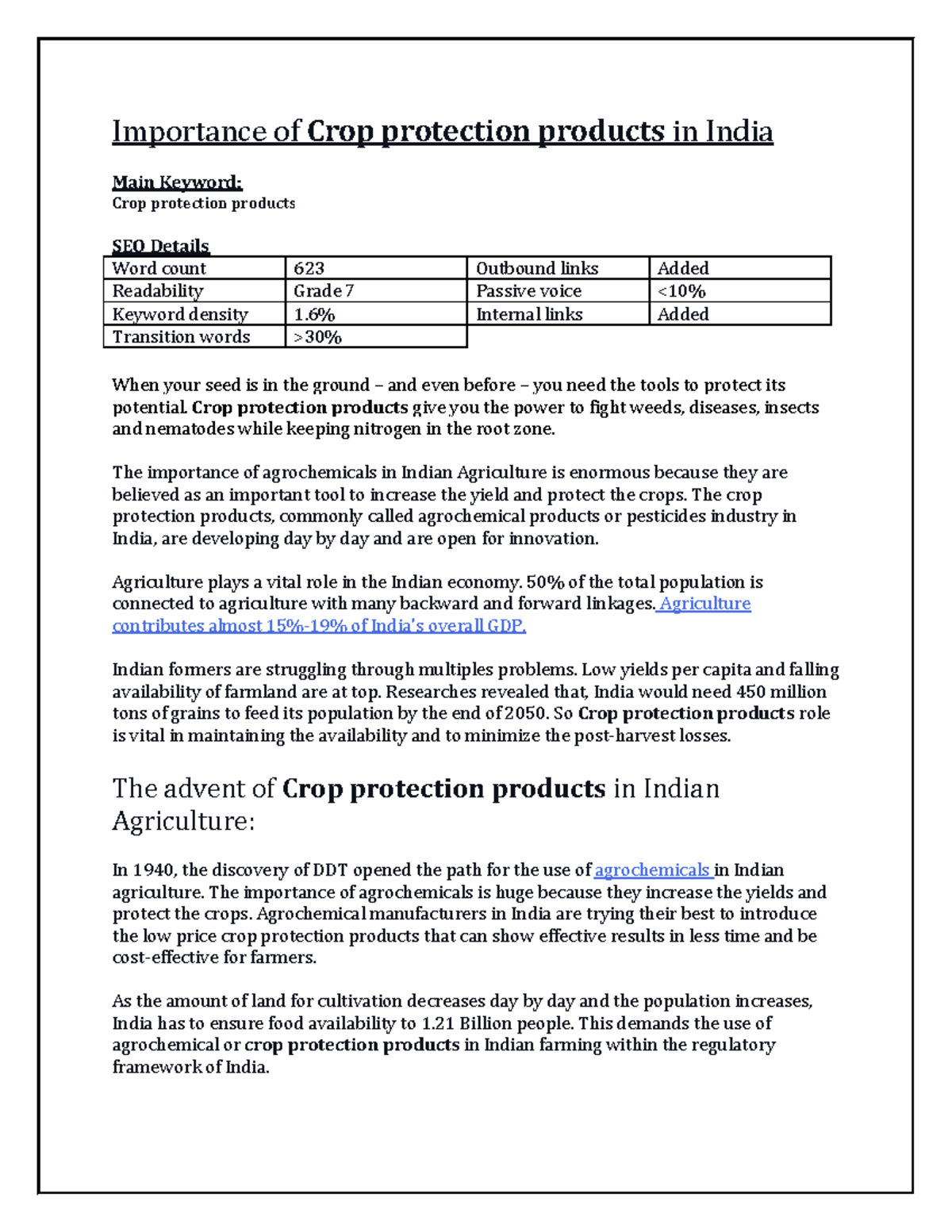 Importance of Crop Protection Products in India - Crop protection ...