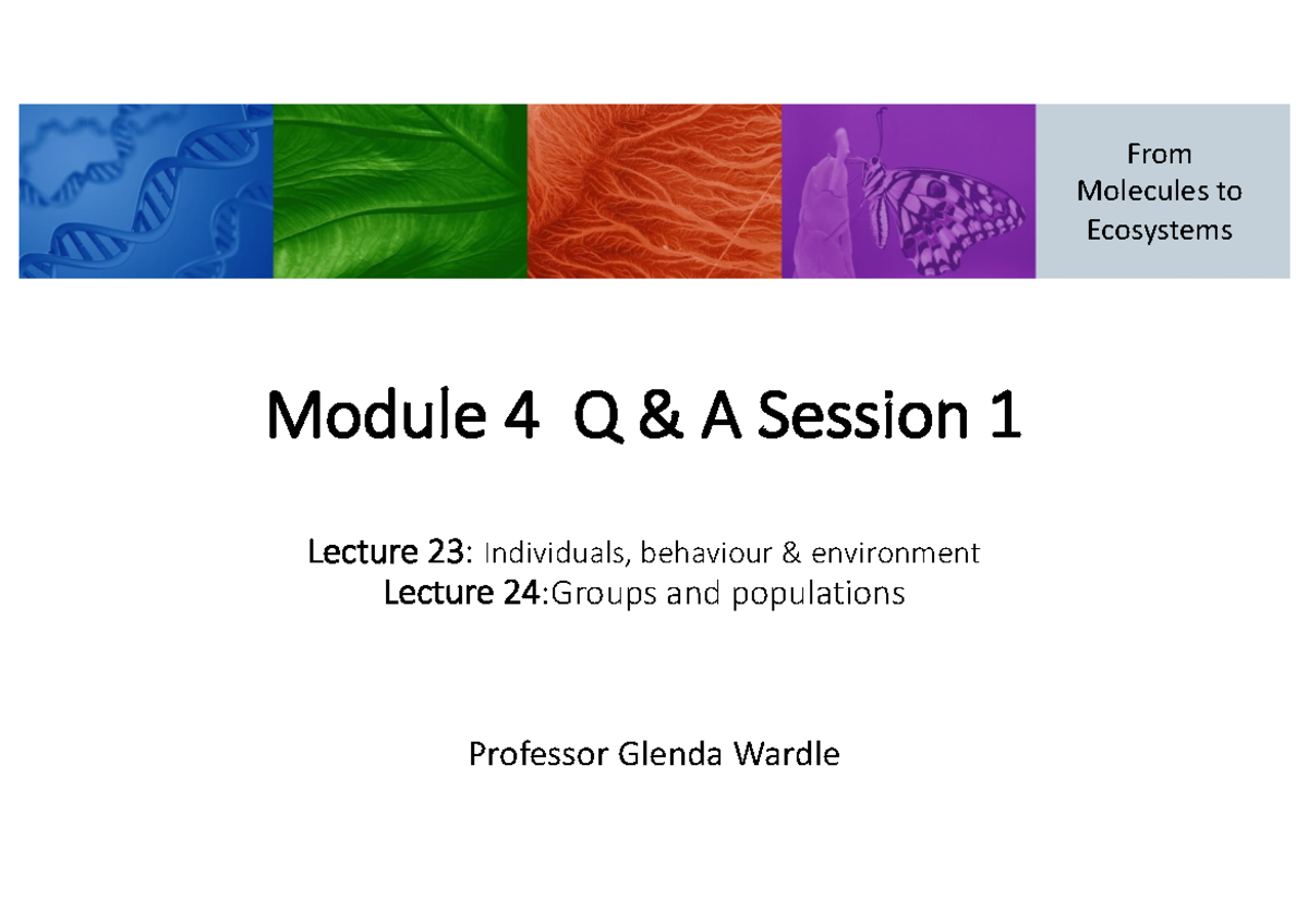 Module 4 Q & A Session 1 Notes - Module 4 Q & A Session 1 Lecture 23 ...