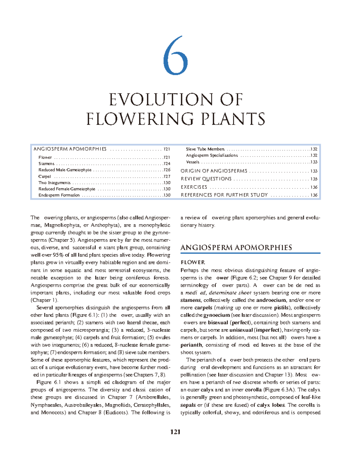 Flowering Plants Apomorphies Pages - 121 6 Evolution Of Flowering 