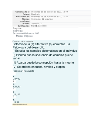 Psicologia Del Desarrollo Prueba 1 - Comenzado El Jueves, 13 De Abril ...