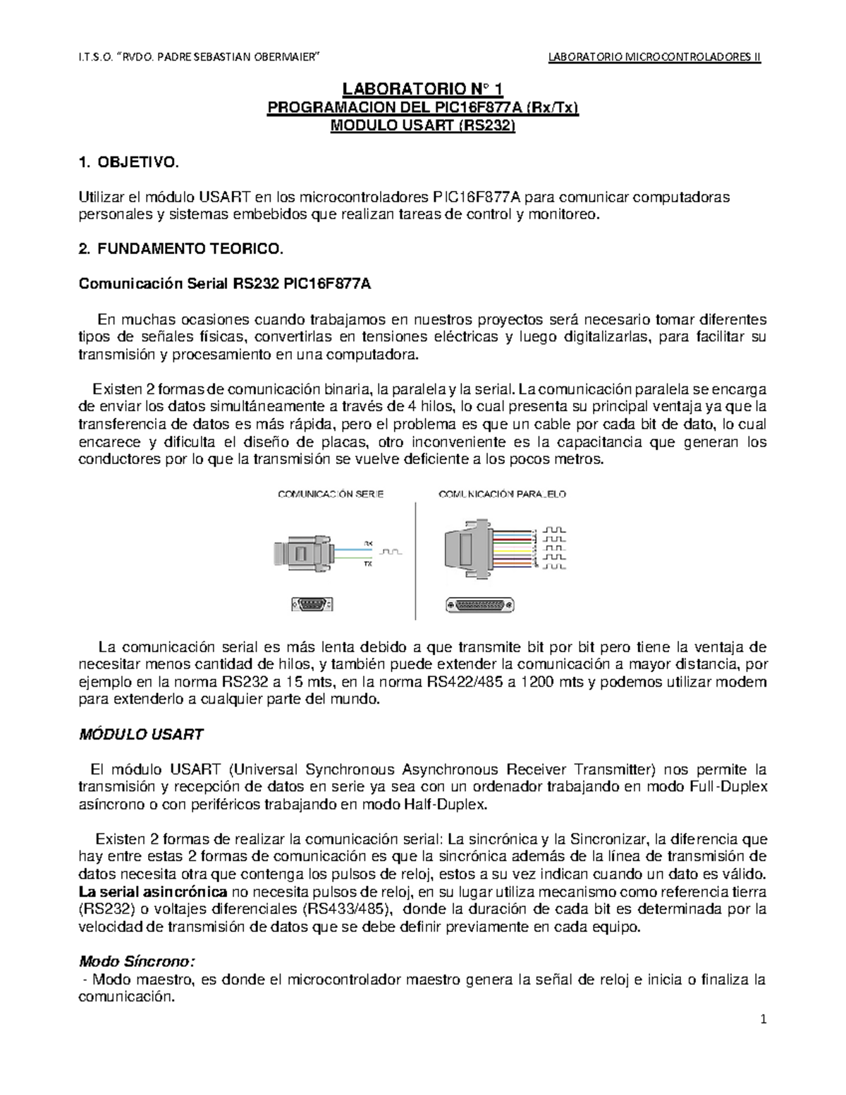 Laboratorio 1 Rx Tx I 2023 - LABORATORIO N° 1 PROGRAMACION DEL ...