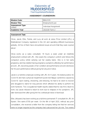 2324 emp ws03 ce01 guide - Tagged - EMPLOYMENT LAW AND PRACTICE UNIT 3 ...