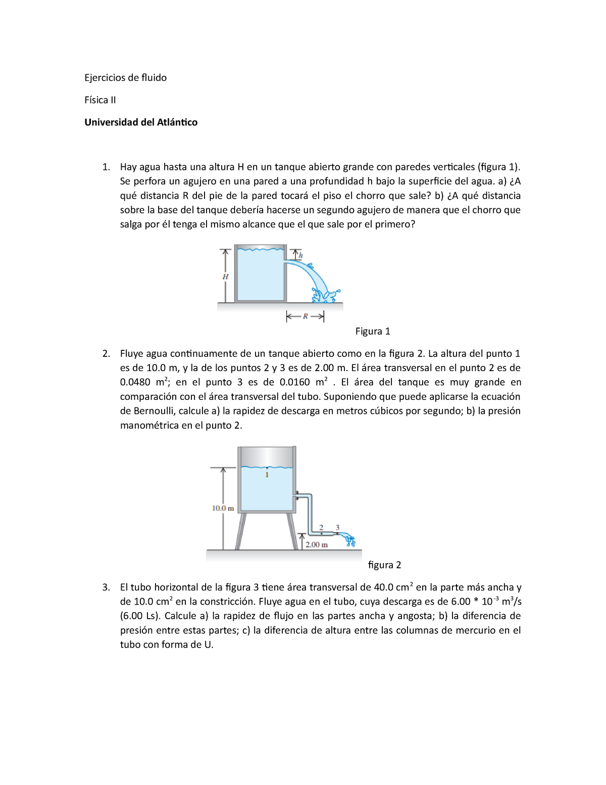 Ejercicios De Fluido - Bbb - Ejercicios De Fluido Física II Universidad ...