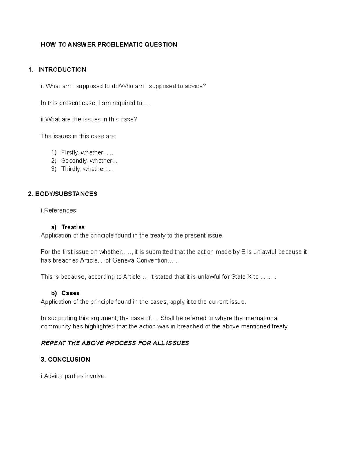 How to answer LAW583 - Lecture notes 5 - HOW TO ANSWER PROBLEMATIC ...