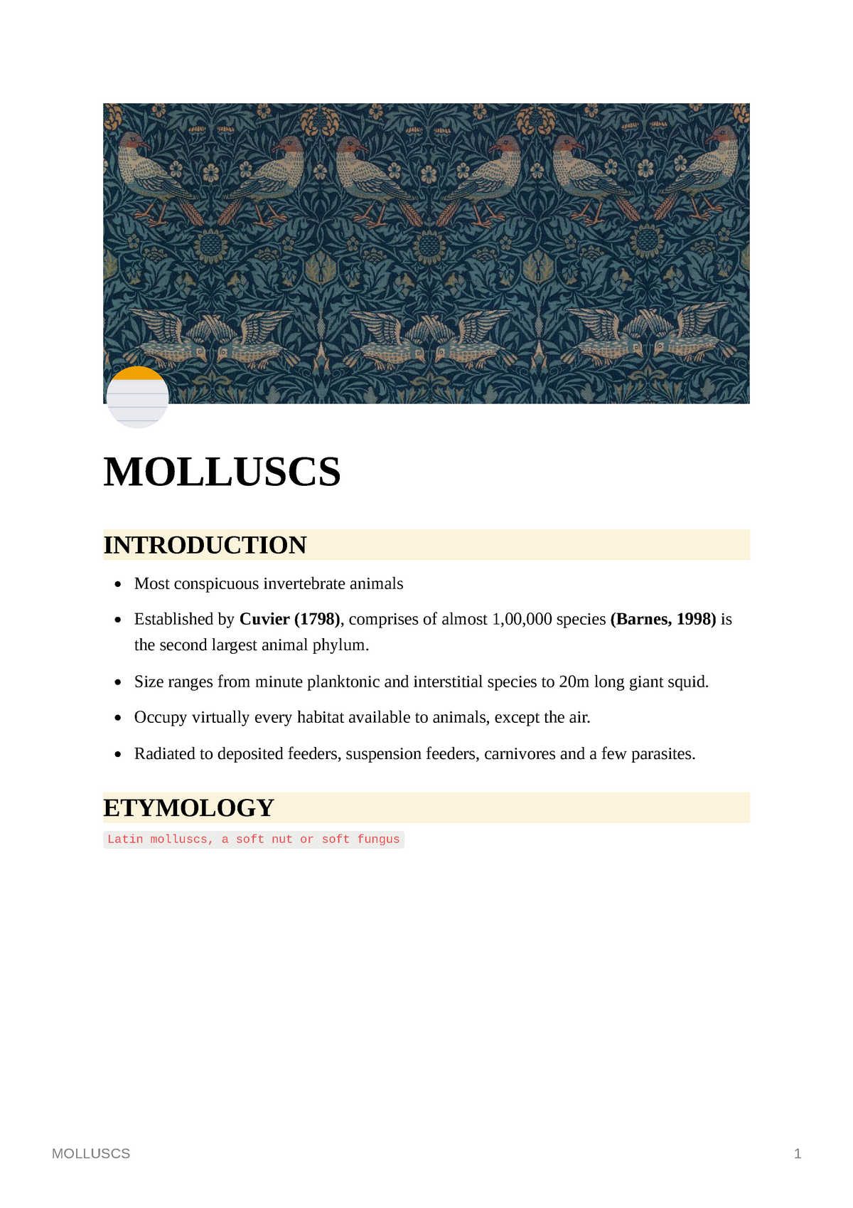 MOLLUSCA-INVERTEBRATE ZOOLOGY - MOLLUSCS INTRODUCTION Most conspicuous  invertebrate animals - Studocu