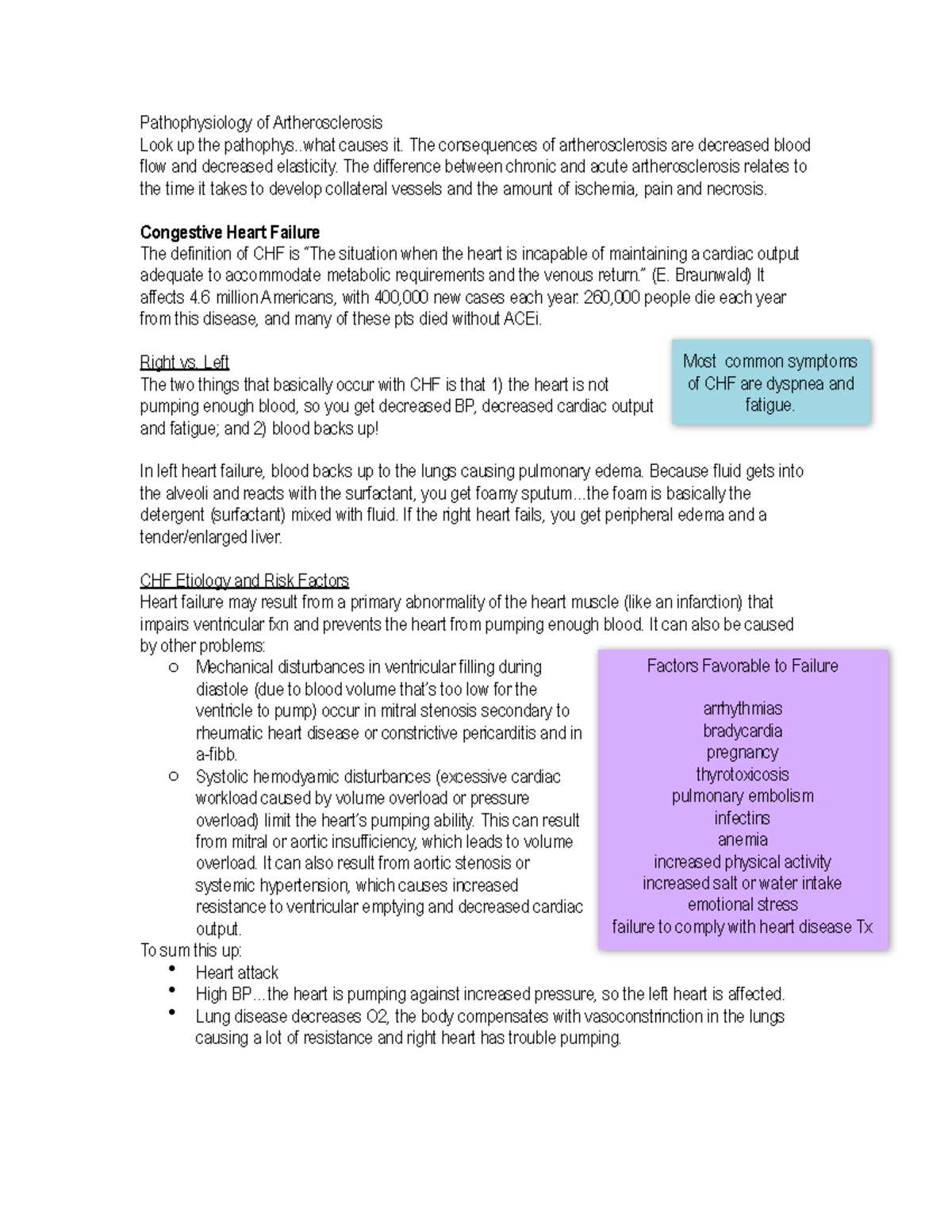 Cv2 - Medsurg Cardiovascular notes - Pathophysiology of ...