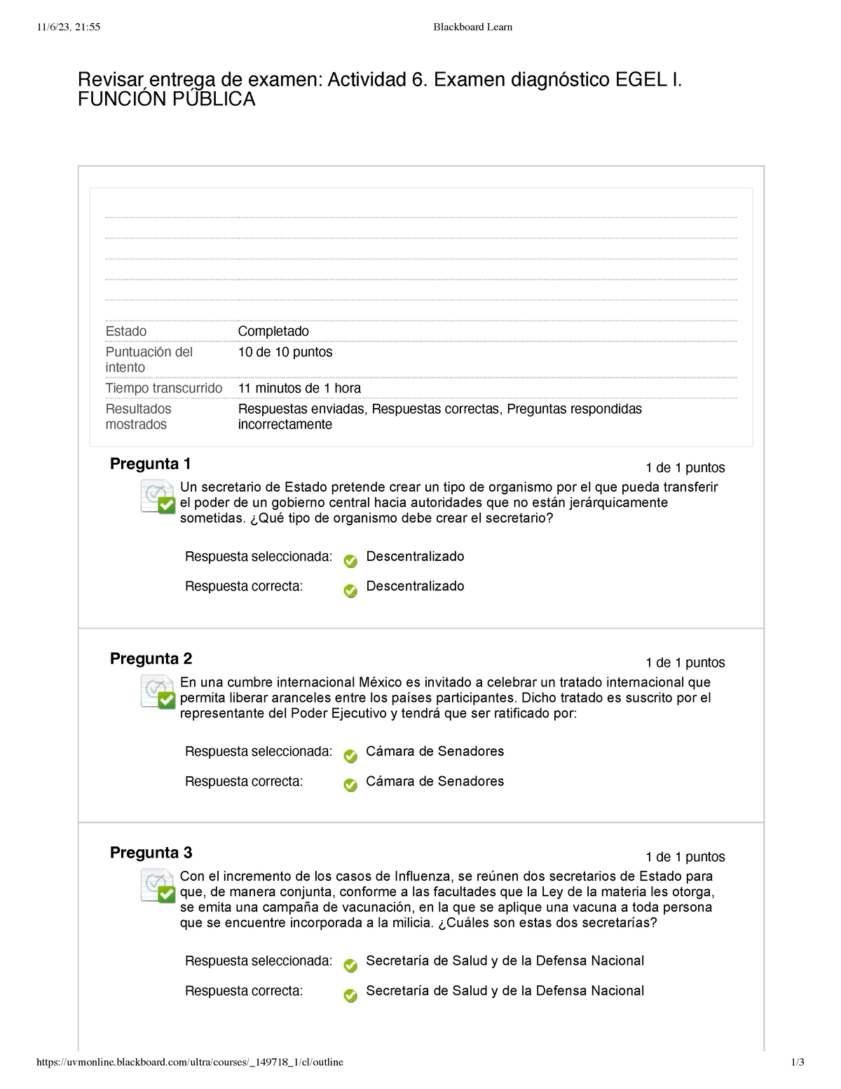 Copia De Actividad 6. Examen Diagnóstico EGEL I. FuncióN PÚ Blica - 11 ...