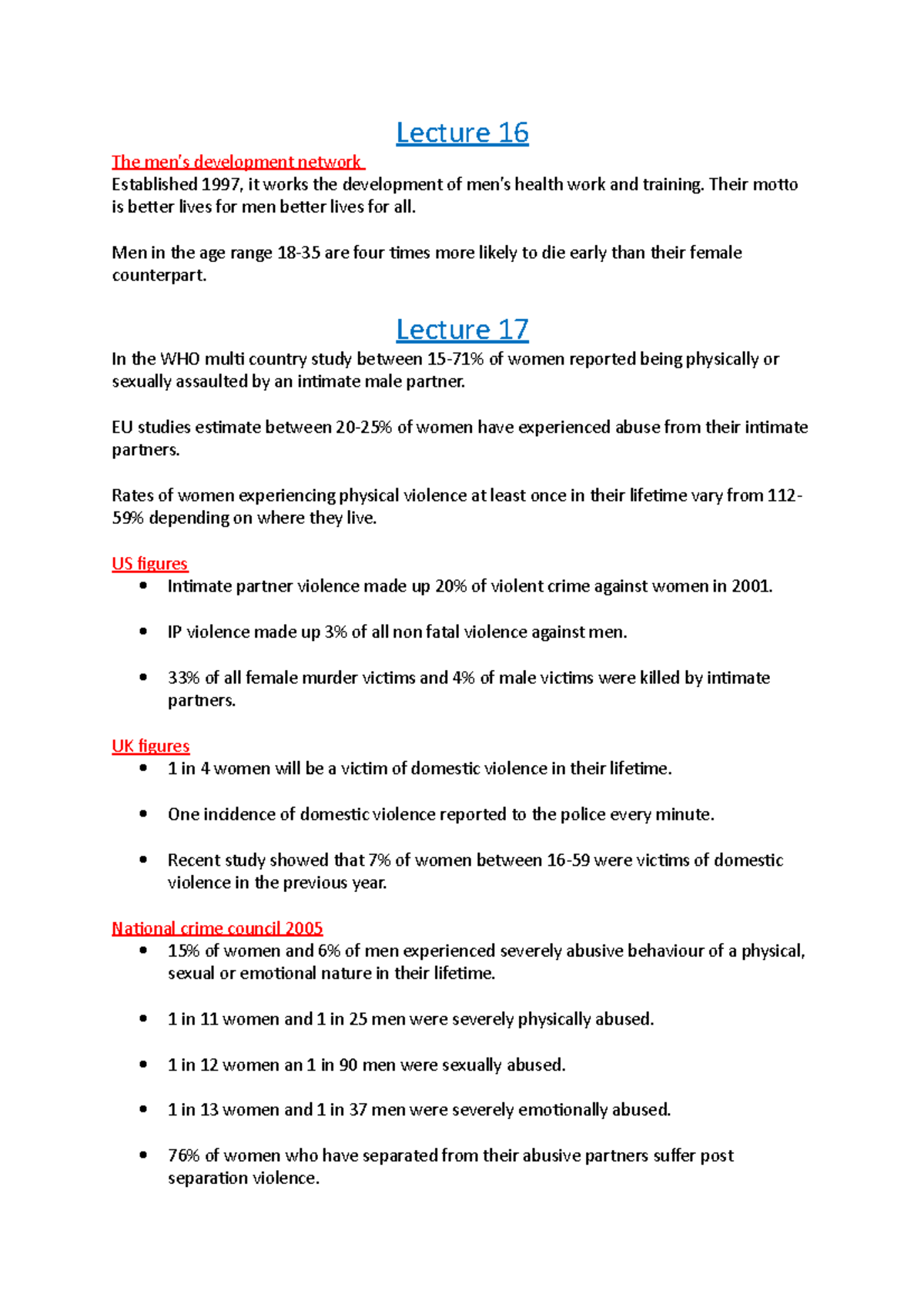 Lecture 16 And 17 Notes Lecture 16 The Men s Development Network 